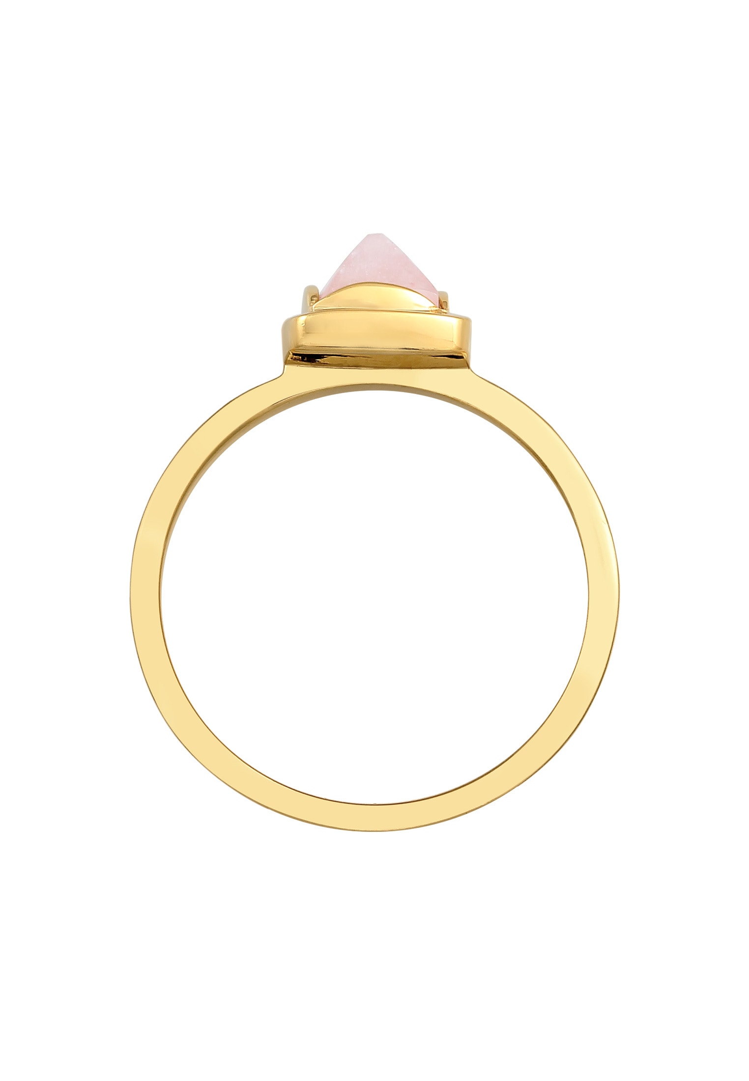 Elli Premium Silberring »Ring Solitäre Rosa Quarz Pyramid 925 Silber«