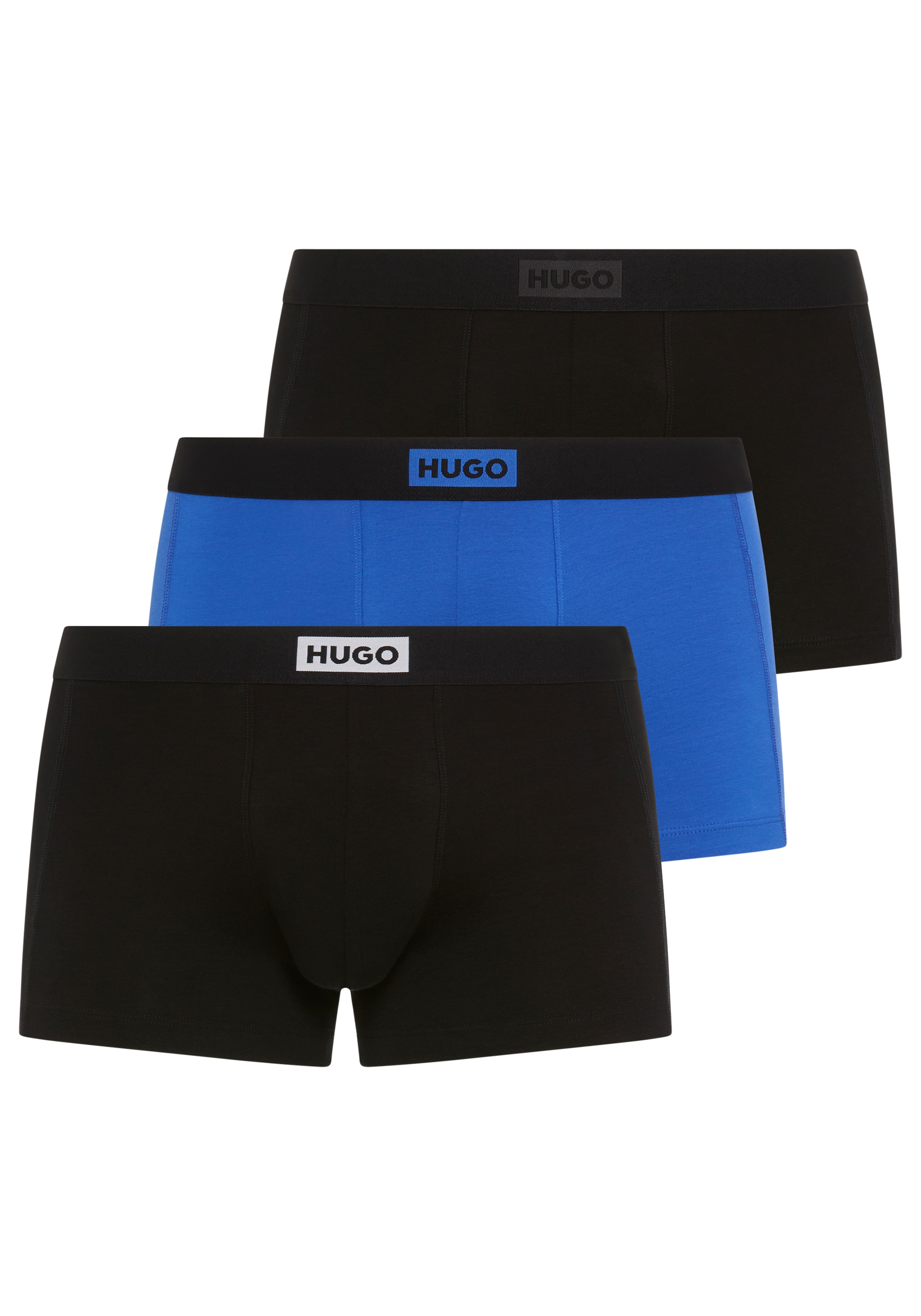 HUGO Underwear Trunk Packung, 3 Stk. mit kontrastfarbigem Bund