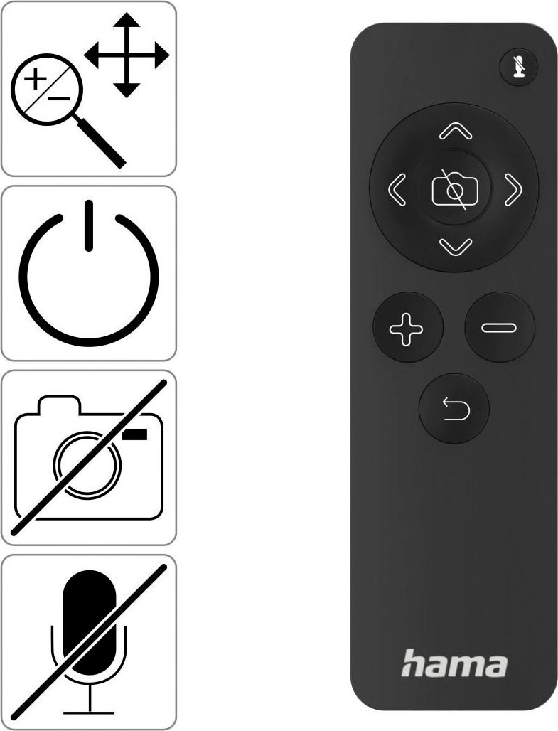 Hama Webcam »Webcam mit Mikrofon, QHD, Licht (PC-Kamera USB, 2560p, Fernbedienung)«, QHD