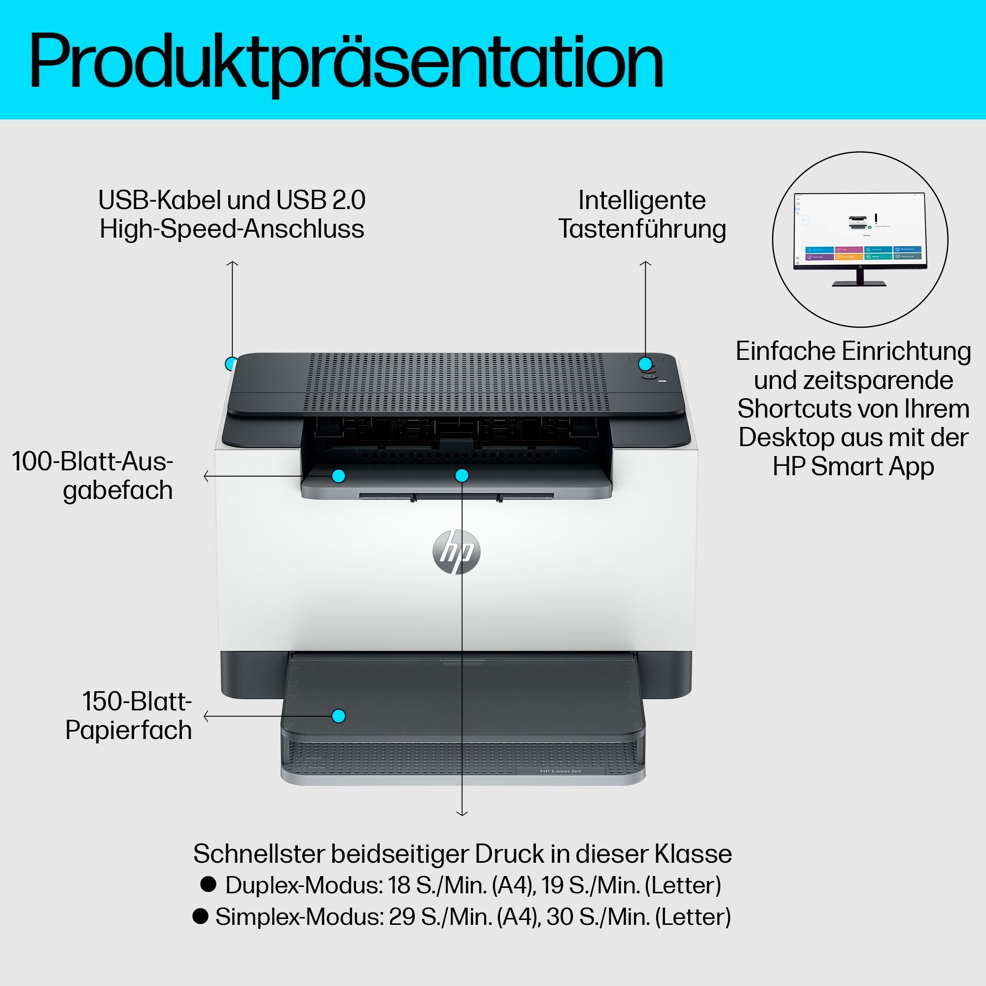 HP Schwarz-Weiß Laserdrucker »LaserJet M209d«, HP Instant Ink kompatibel