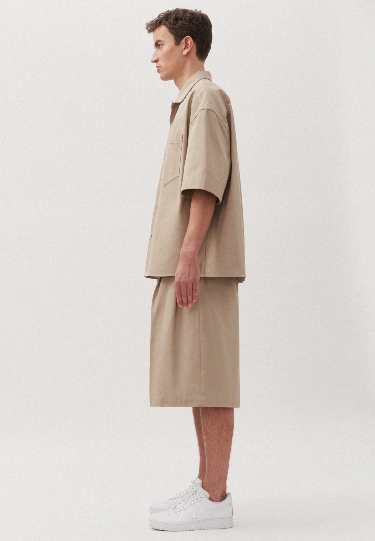 studio seidensticker Businesshemd Oversized Kurzarm Reverskragen Uni