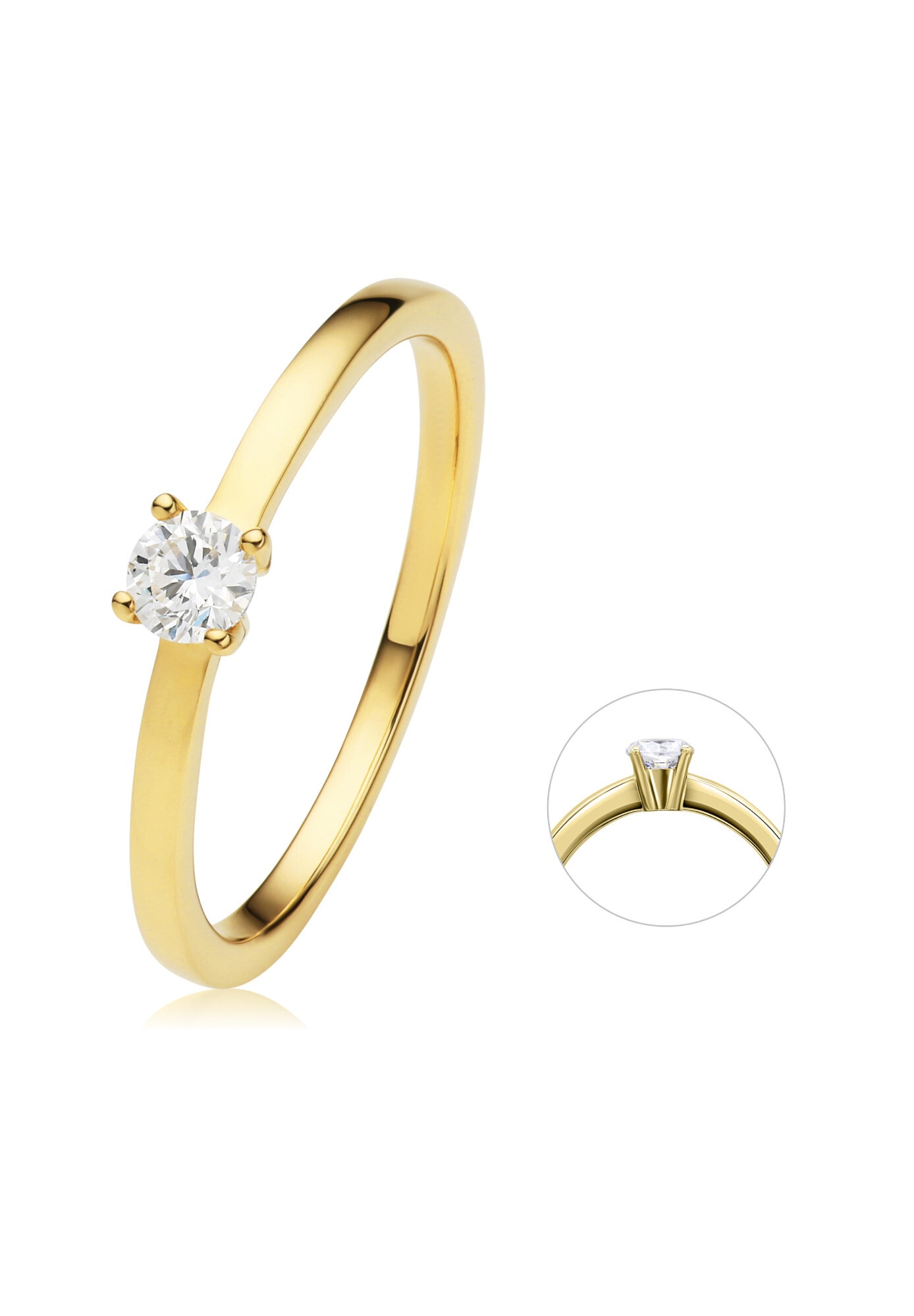 ONE ELEMENT Diamantring »0.2 ct Diamant Brillant Ring aus 585 Gelbgold«