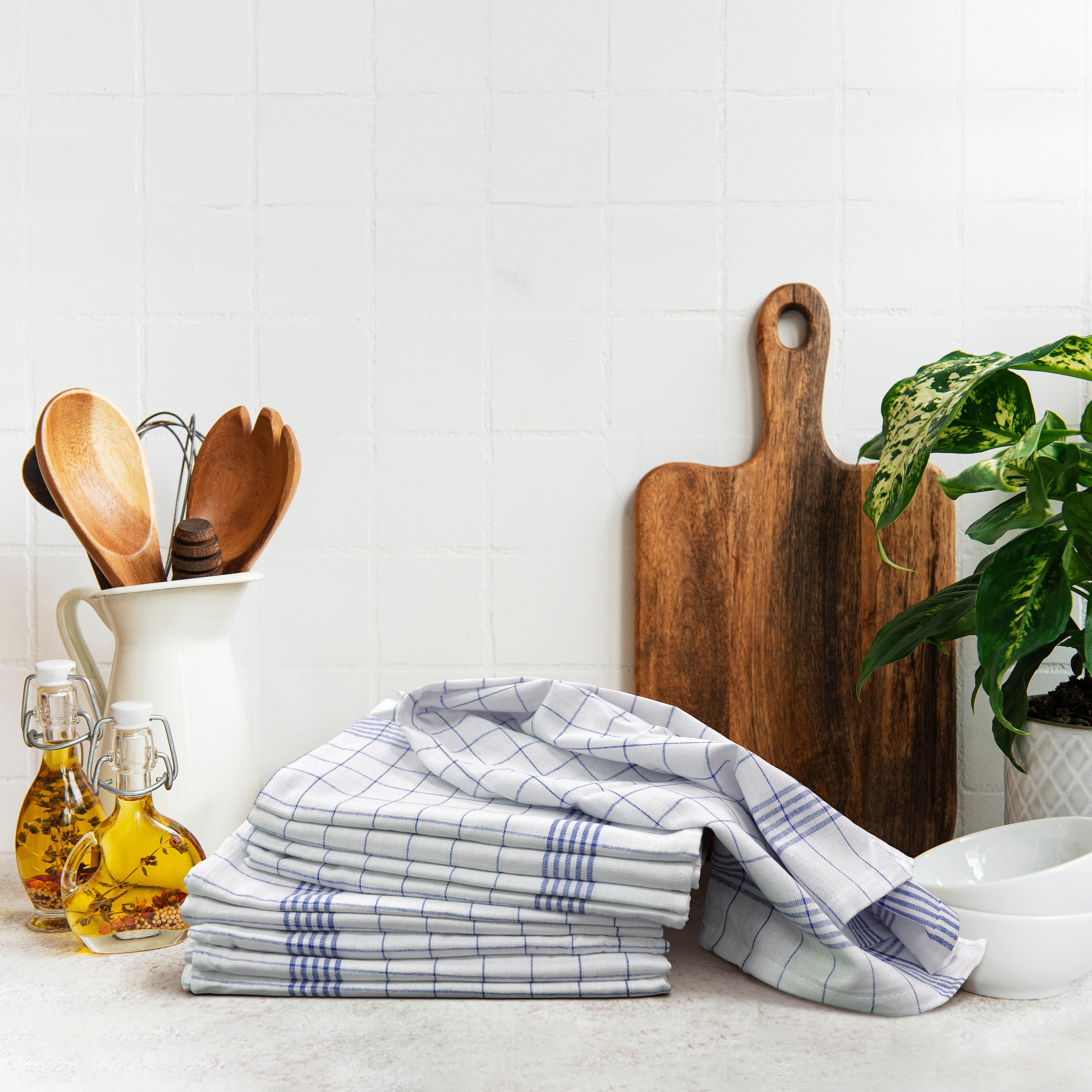 andas Geschirrtuch »Klarissa, vielseitig nutzbar, saugfähig, einfache Reinigung, basic«, (Packung, 10 tlg., 10 Geschirrtücher 50 x 70 cm), 100% Baumwolle, 200 g/m², Geschirrtücher, Trockentuch, Grubentuch