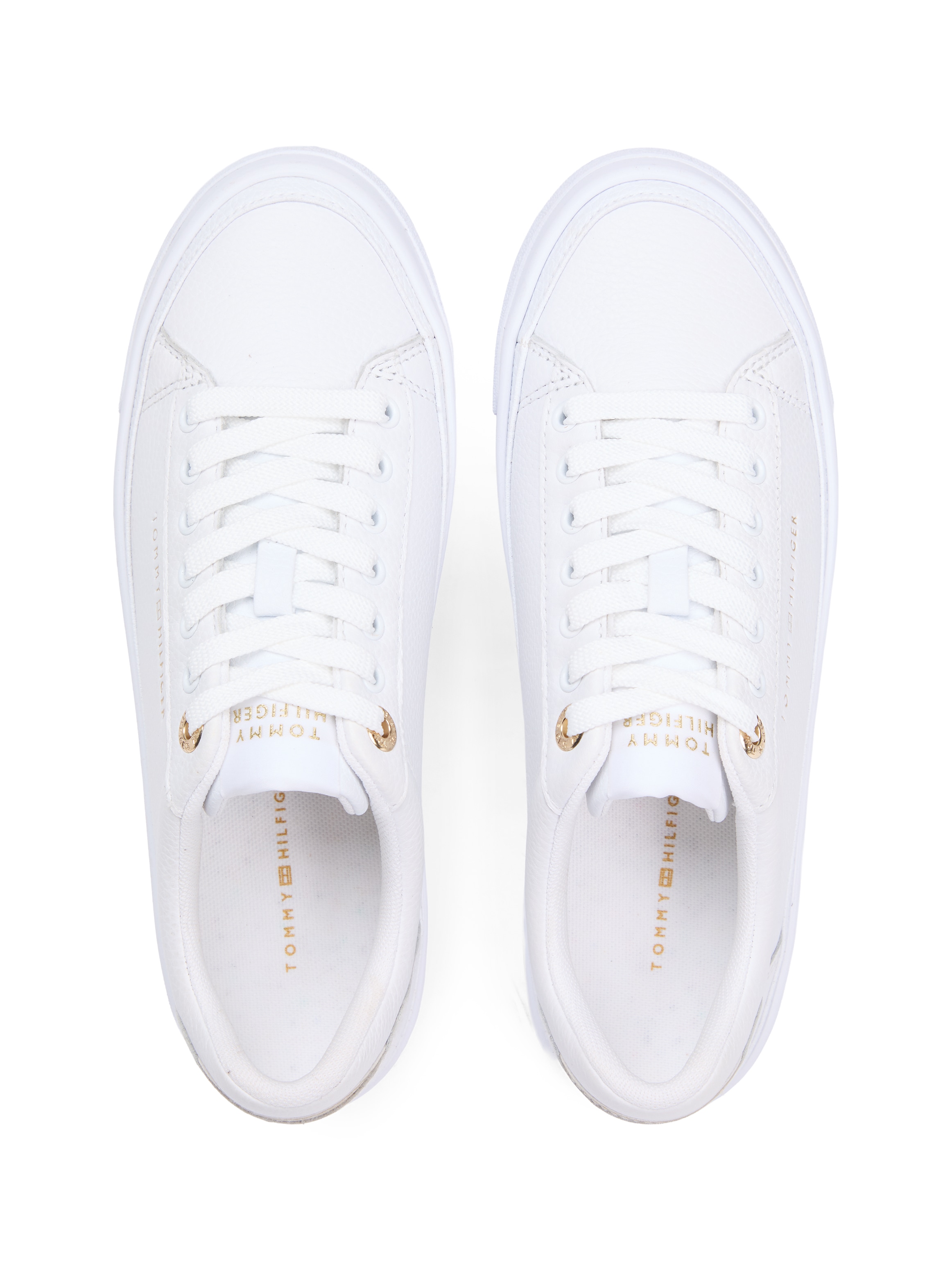 Tommy Hilfiger Plateausneaker »TH FOXING PLATFORM LEATHER«  , Freizeitschuh, Halbschuh, Schnürschuh, weiche Schaftrand-Polsterung