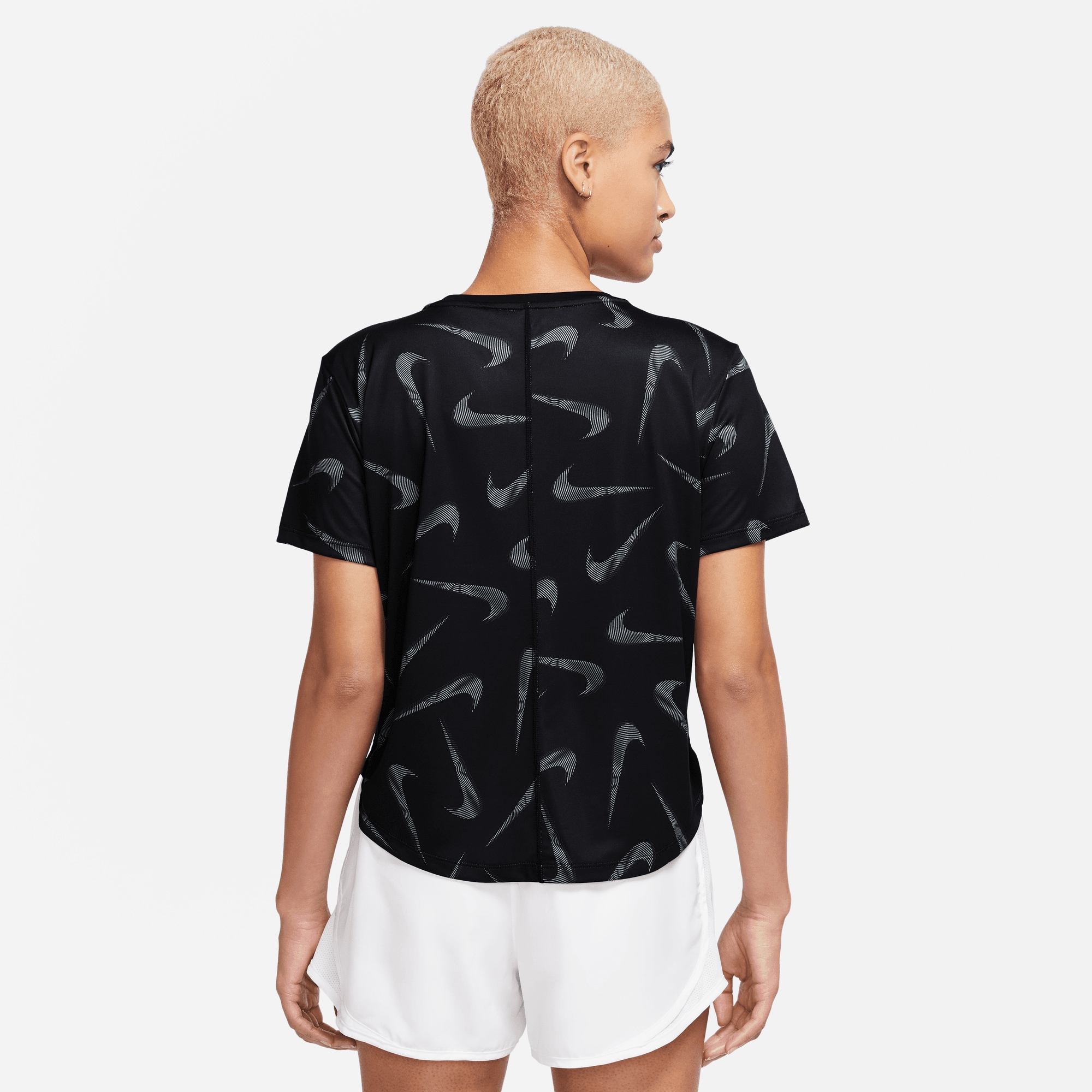 Nike Laufshirt »SWOOSH DRI-FIT WOMEN'S PRINTED SHORT-SLEEVE CROP TOP«