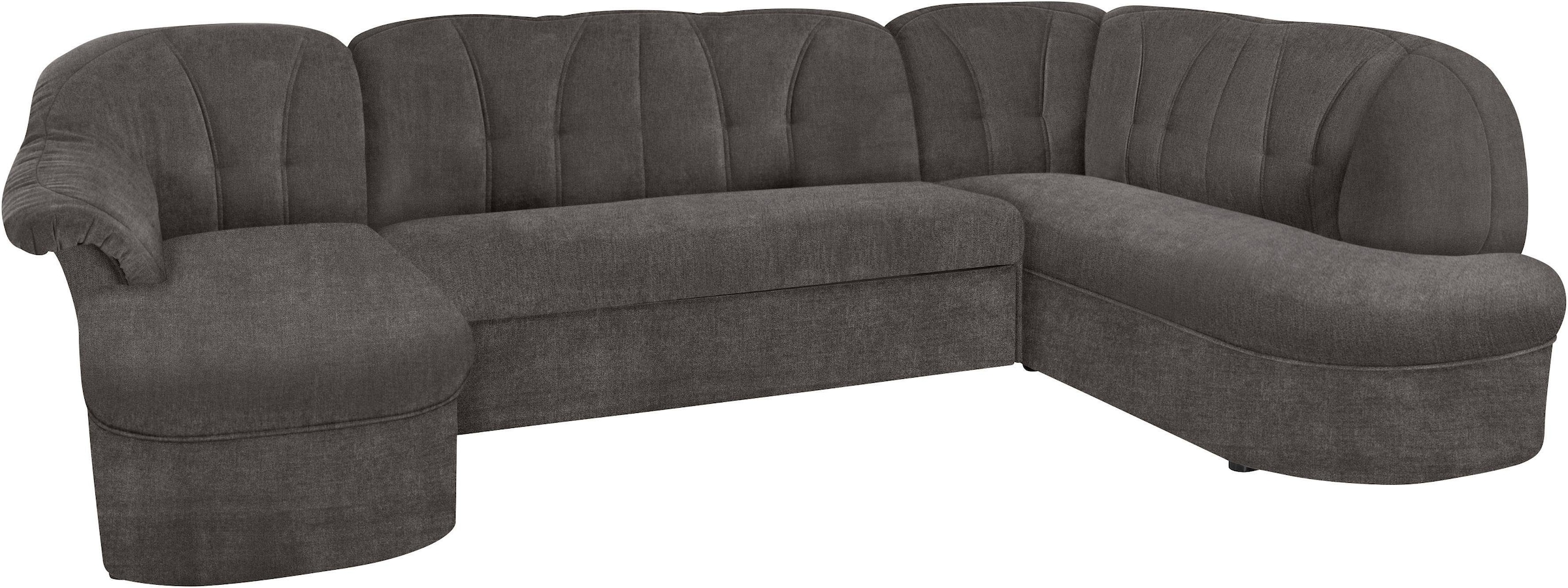 DOMO collection Wohnlandschaft »Pegnitz, zeitlos und modern, mit attraktiver Rückensteppung, U-Form«, wahlweise mit Bettfunktion