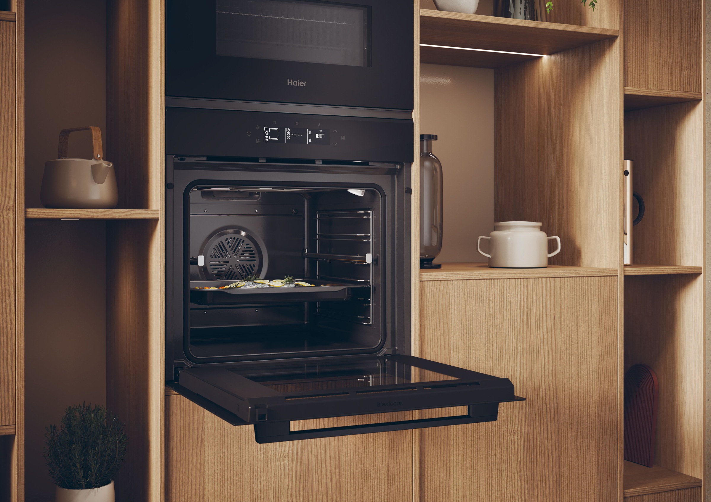Haier Pyrolyse Backofen ID SERIE 2 »H6 ID25G3YTB«, mit 1-fach-Teleskopauszug, Pyrolyse-Selbstreinigung
