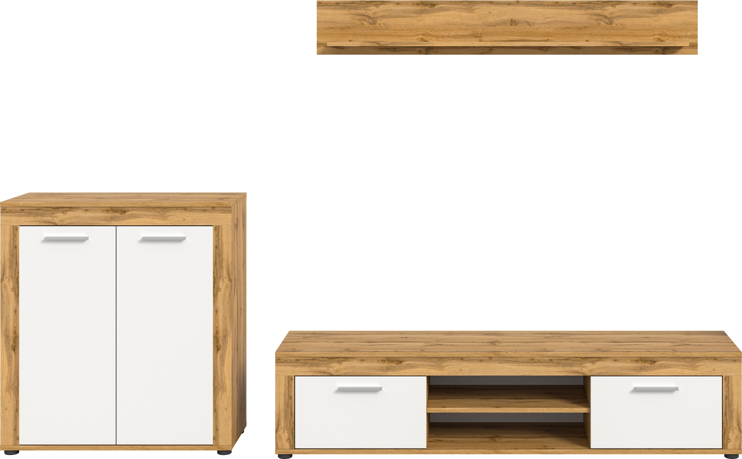 INOSIGN Wohnwand »Aosta, Breite 255cm, bestehend aus Highboard, Lowboard, Wandboard« 3 Stk. tlg.