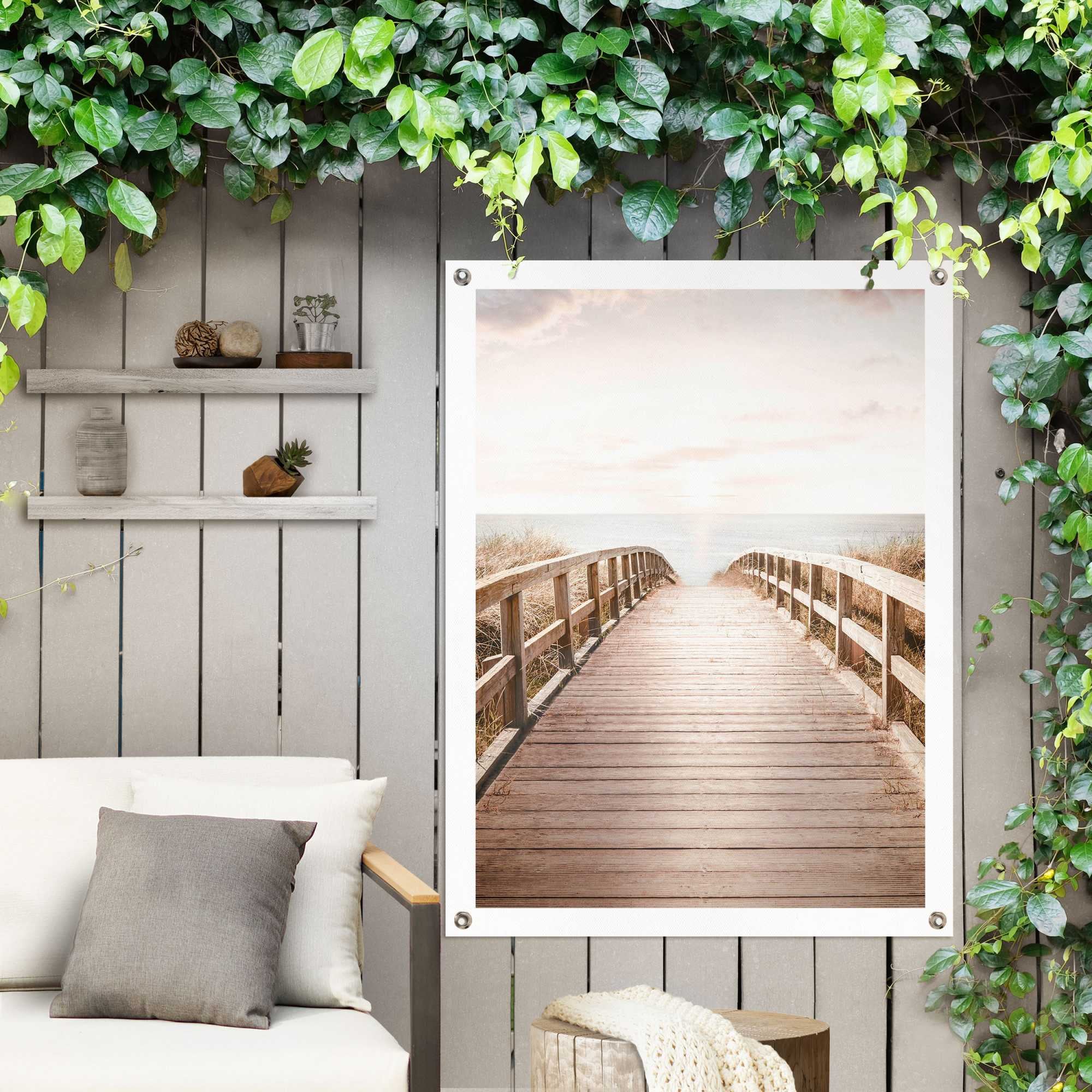 Reinders! Poster »Brücke zum Strand«, Outdoor für Garten oder Balkon
