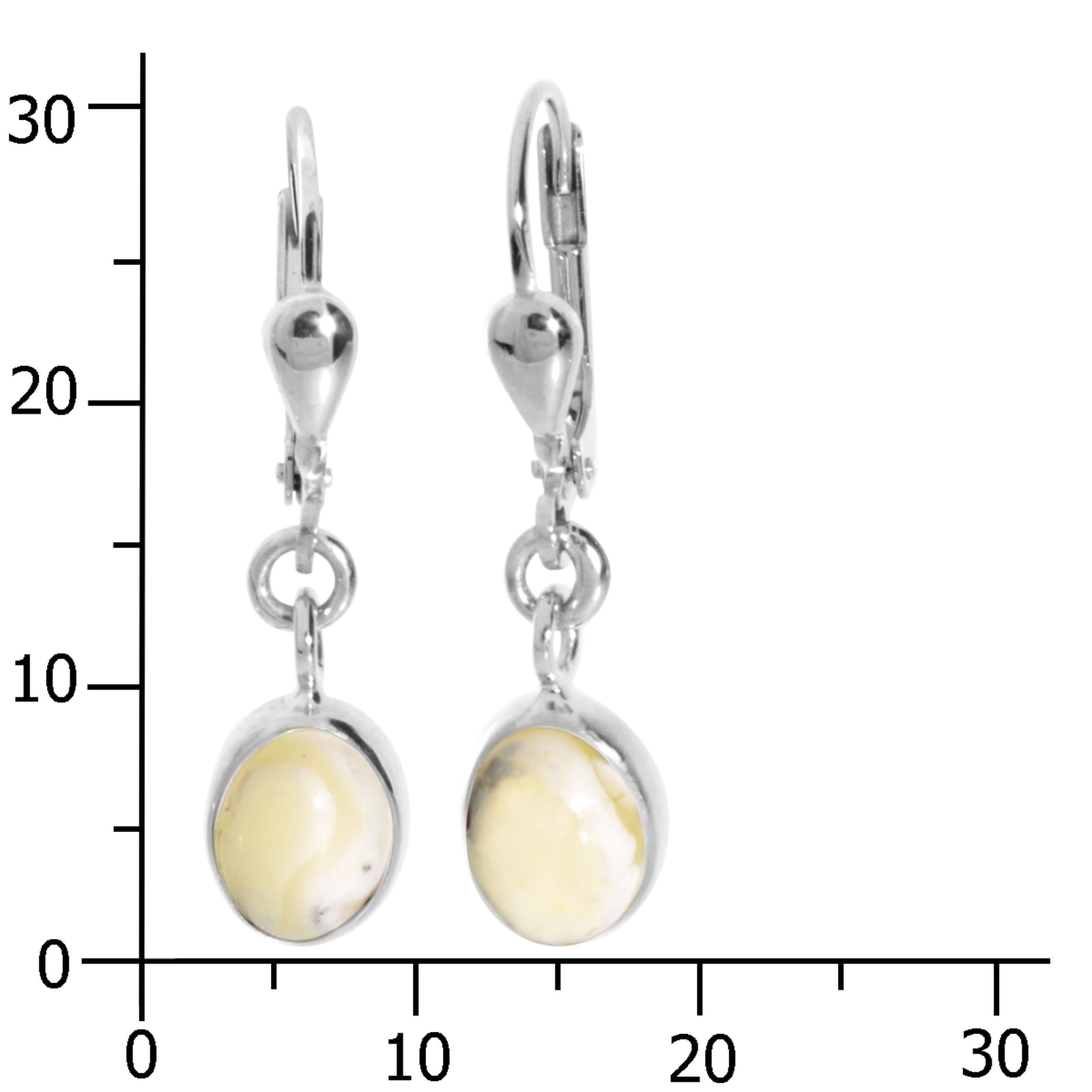 OSTSEE-SCHMUCK Paar Ohrhänger »- Classic 8x6 - Silber 925/000 - Bernstein«