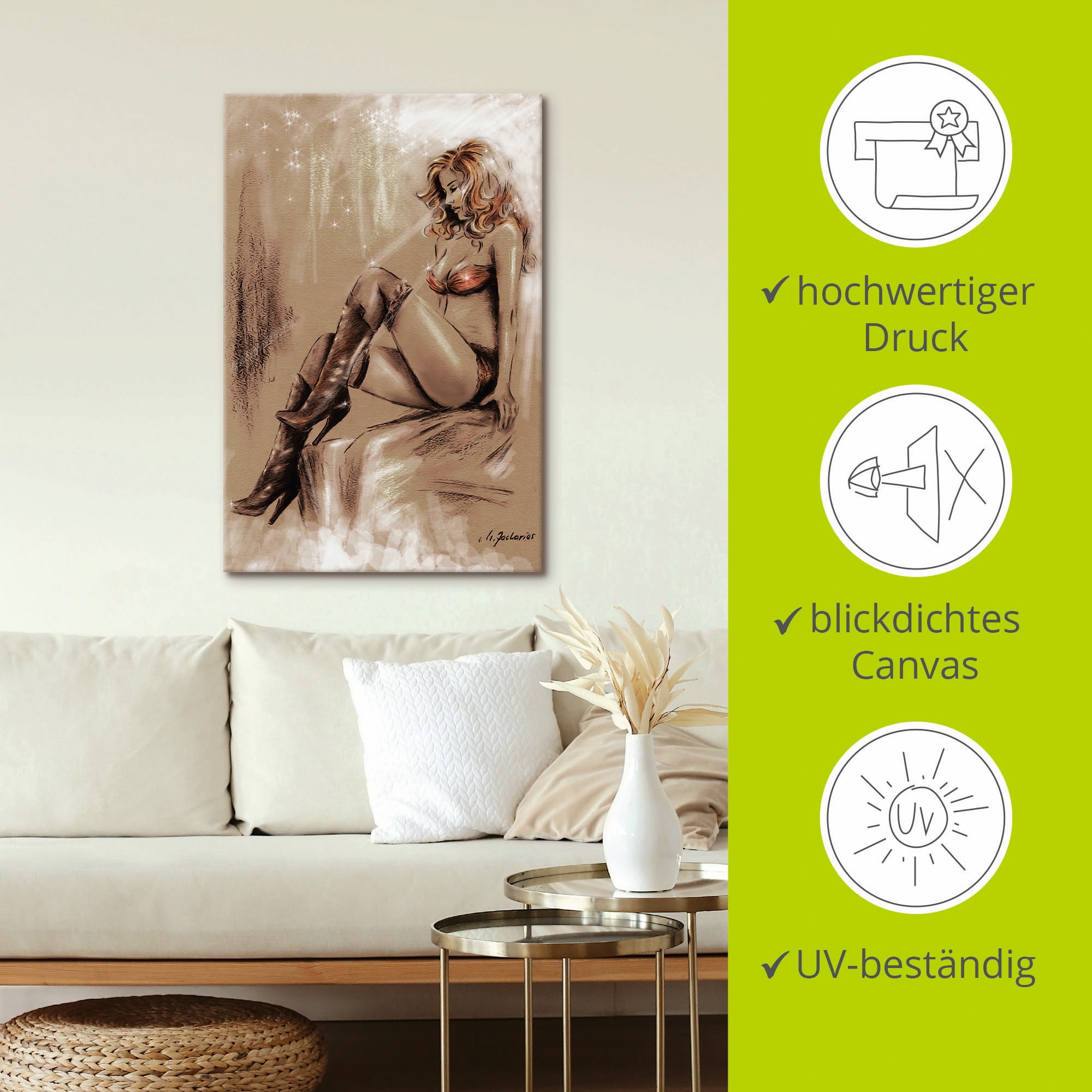 Artland Wandbild »High heels im Licht« Frau 1 Stk. tlg. als Alubild, Leinwandbild in verschied. Größen