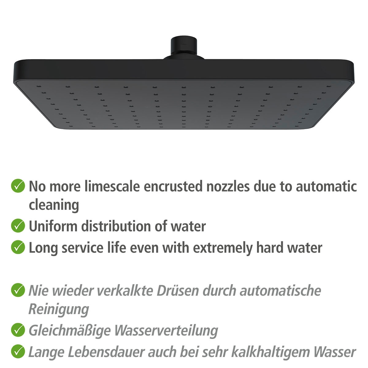 WENKO Regenduschkopf »Automatic Cleaning«, (1 tlg.), 25 x 17 cm
