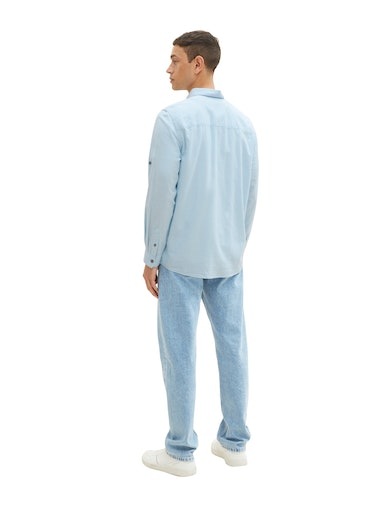 TOM TAILOR Langarmhemd, aus feiner Chambray-Qualität