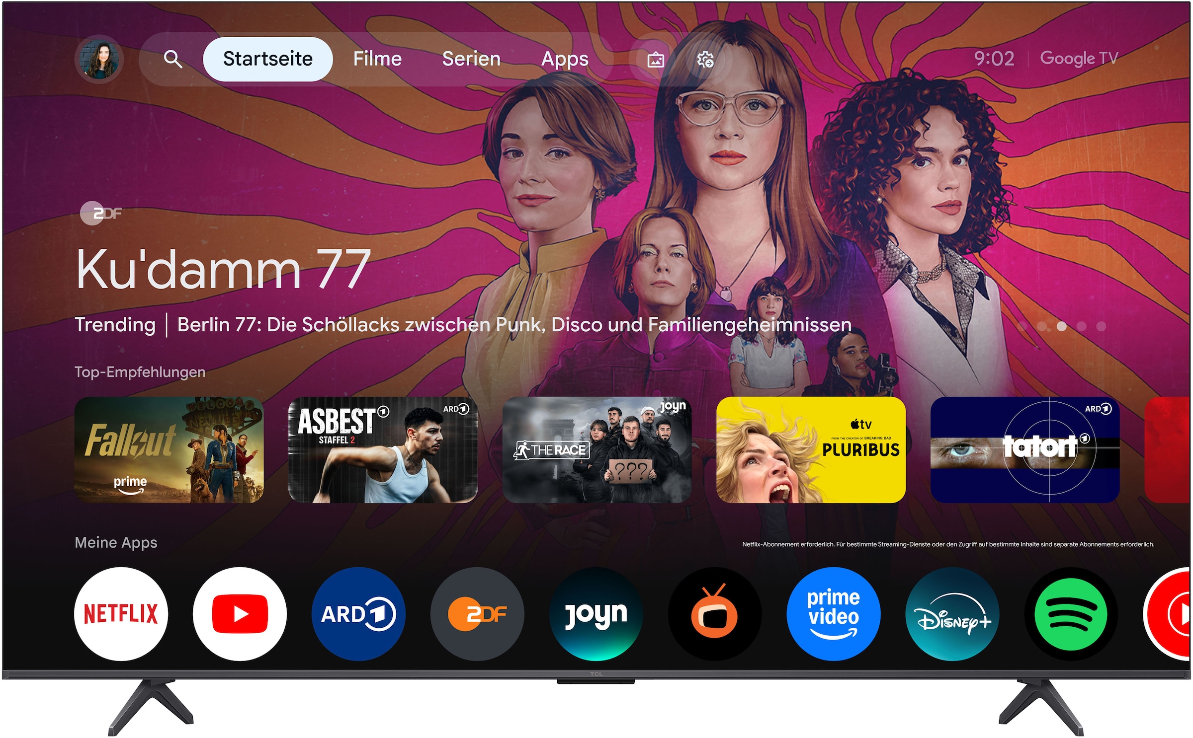 TCL Mini-LED-Fernseher »75T8D« 189 cm/75 ″ Smart-TV QD-Mini LED, AiPQ Pro Prozessor, 144Hz, ONKYO 2.1, Apple AirPlay 2