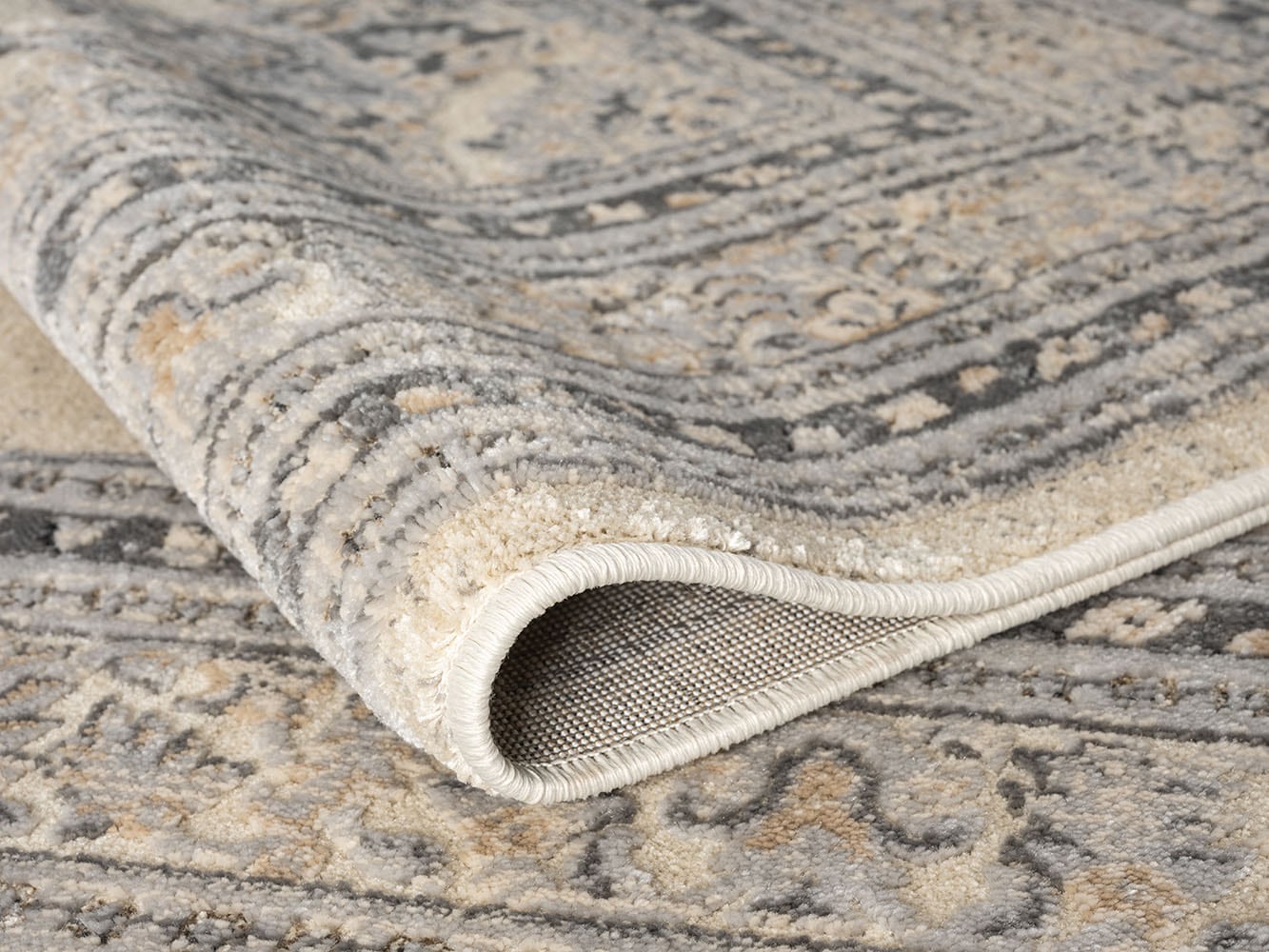 OTTO home Teppich »Banli, Vintage-Look, Orient-Optik« rechteckig 9 mm Höhe dezenter Glanz, Schrumpf-Garn-Effekt, Wohnzimmer, Schlafzimmer