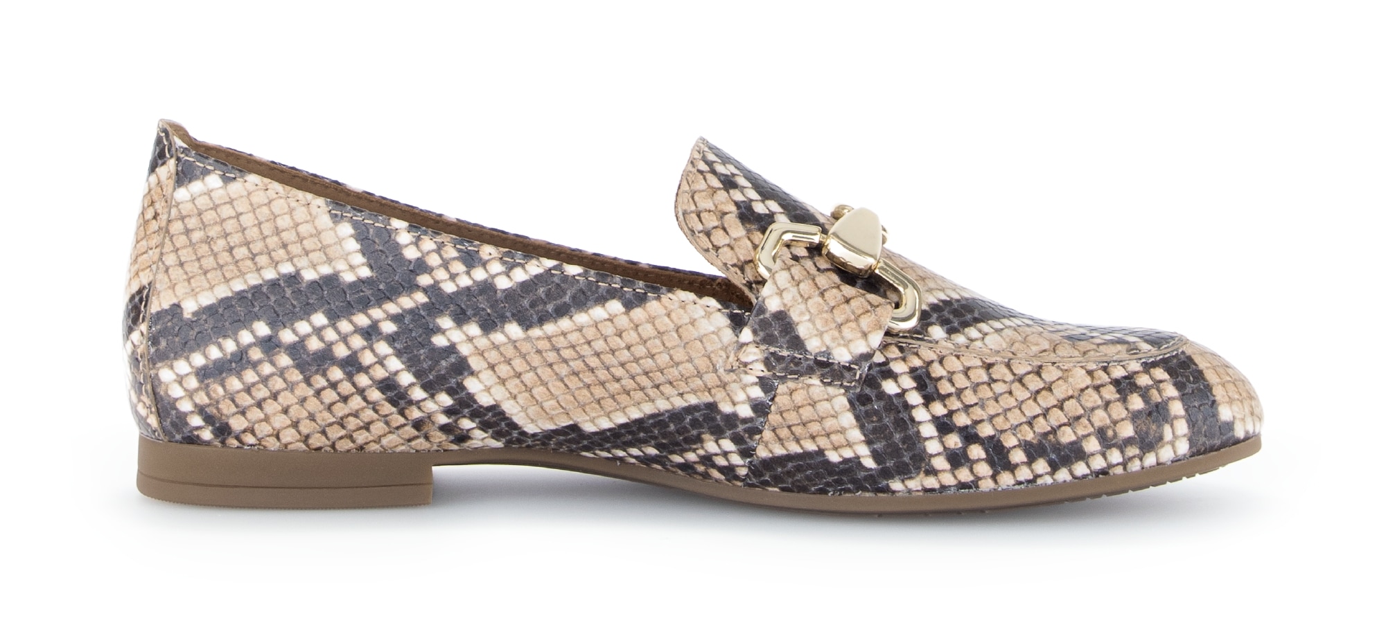 Gabor Slipper  Blockabsatz, Businessschuh mit goldfarbenem Schmuck-Zierriegel