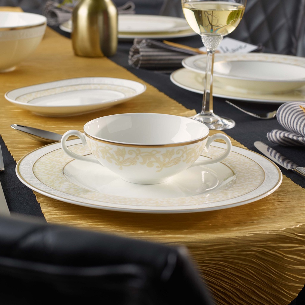 Villeroy & Boch Tasse »Suppen-Obertasse Ivoire 200 ml weiß-gold«