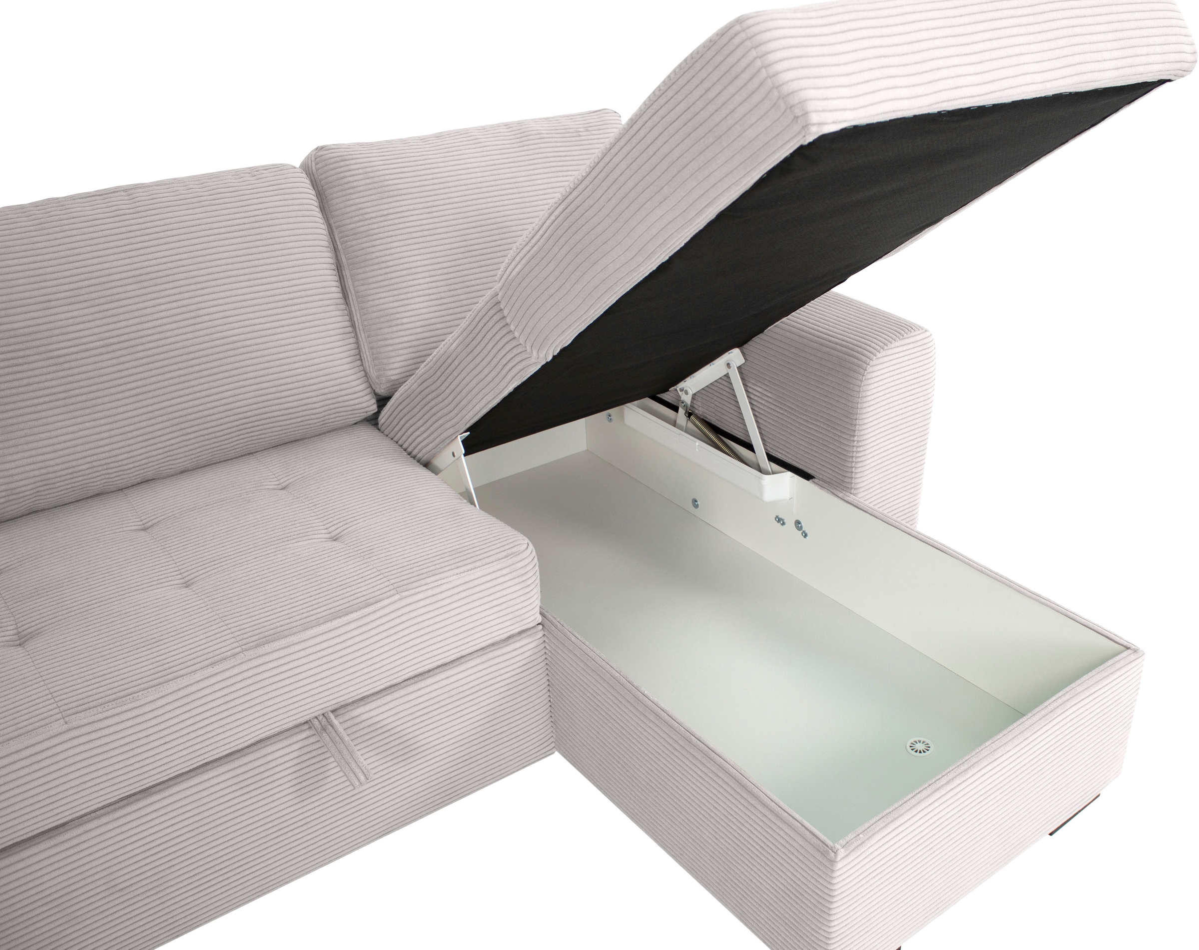 OTTO home Ecksofa »Poll L-Form, B: 245 cm« mit Schlaffunktion & Bettkasten