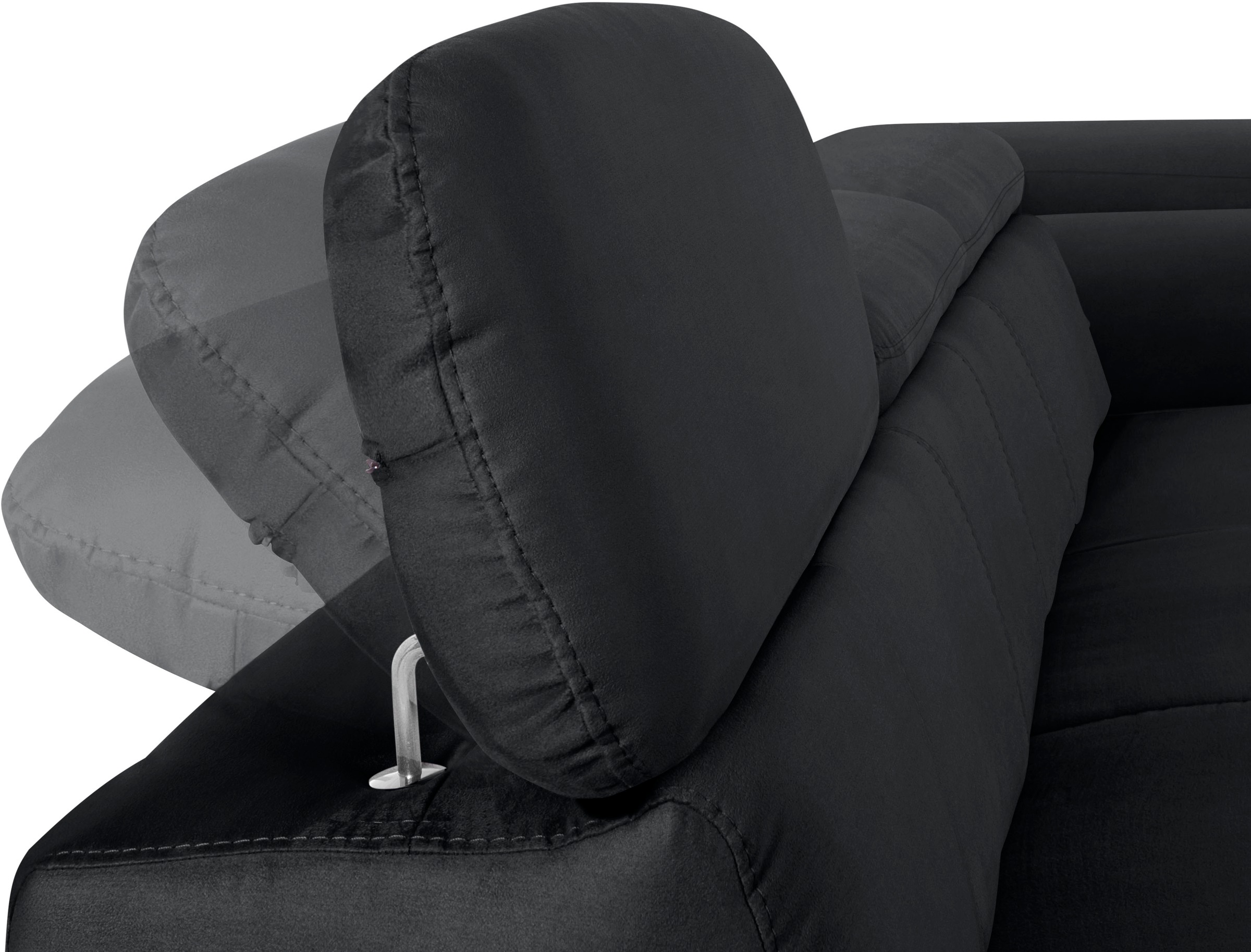 COTTA Ecksofa »Chef L-Form« mit Kopfteilverstellung, edle Metallkufen, wahlweise mit Bettfunktion