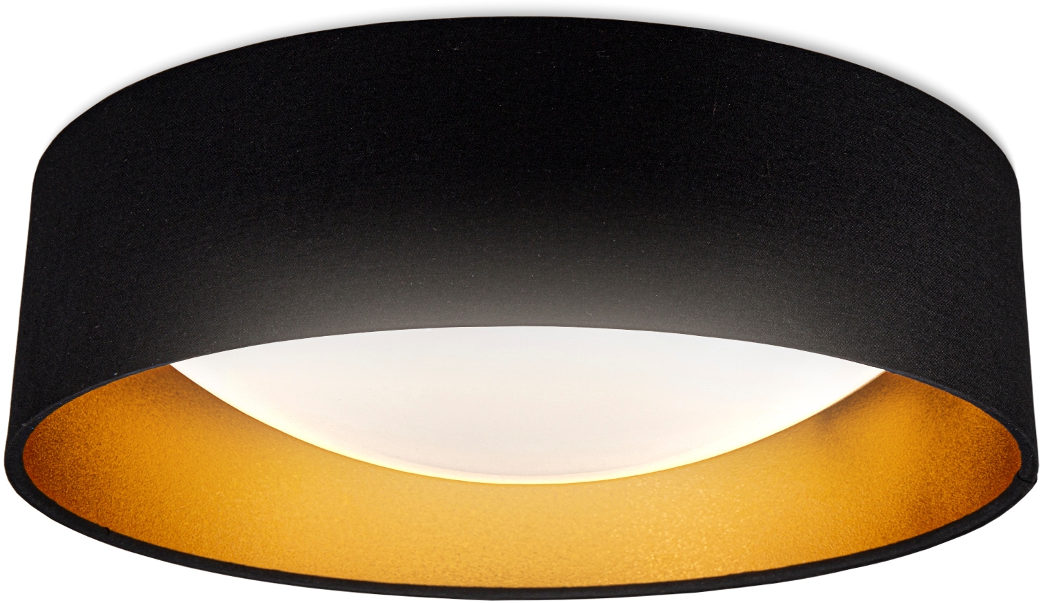 Deckenleuchte LED »BK_SD1451 B.K.Licht kaufen Stoffschirm mit XXL 1 dezenter Jahren 4.000K Glitzereffekt Neutralweißes Garantie | Ø40cm, 2.200 3 18W«, Lm, Schwarz-Gold, LED Deckenlampe, online Licht, flammig-flammig,