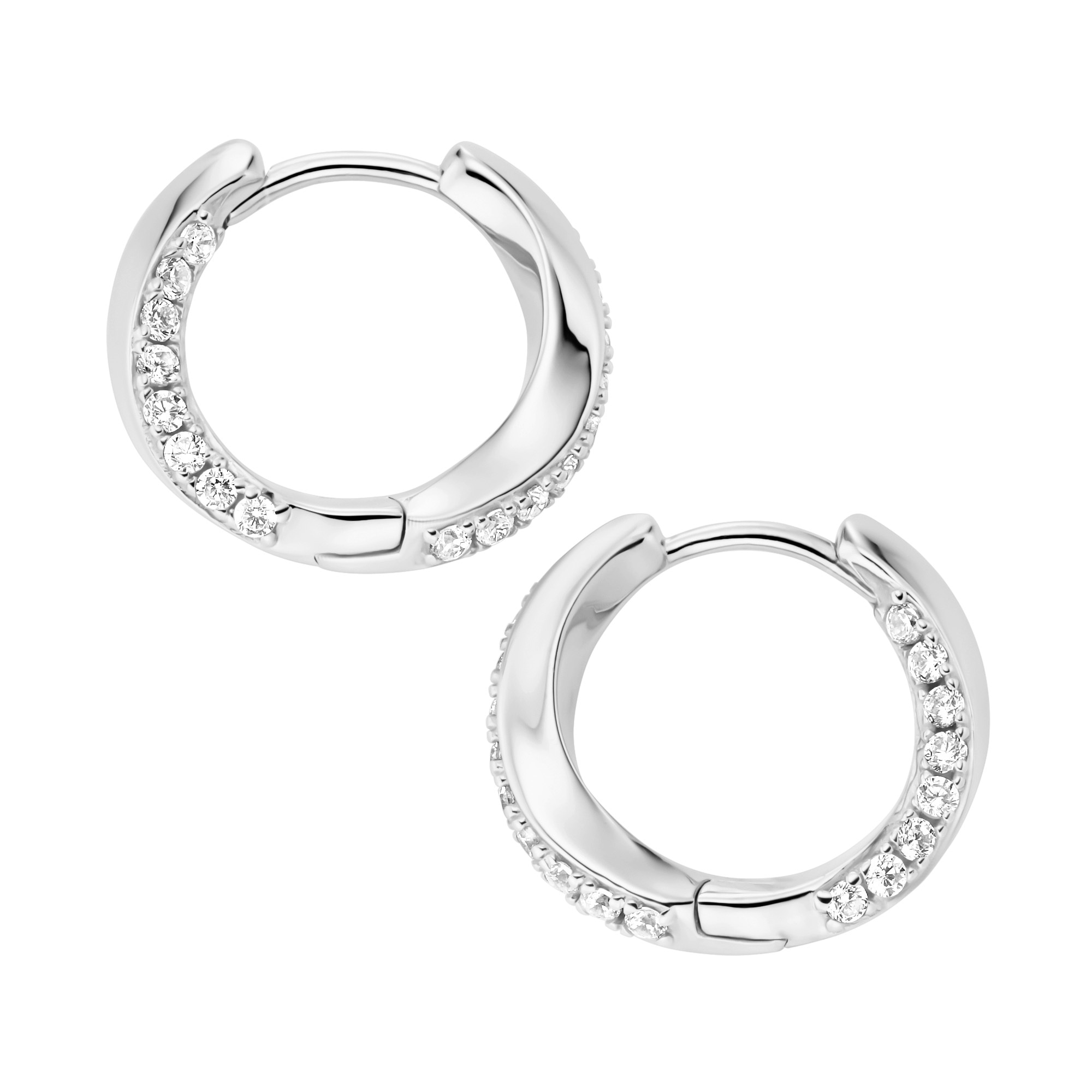 GIORGIO MARTELLO MILANO Paar Creolen »Creolen mit weißen Zirkonia, Silber 925«