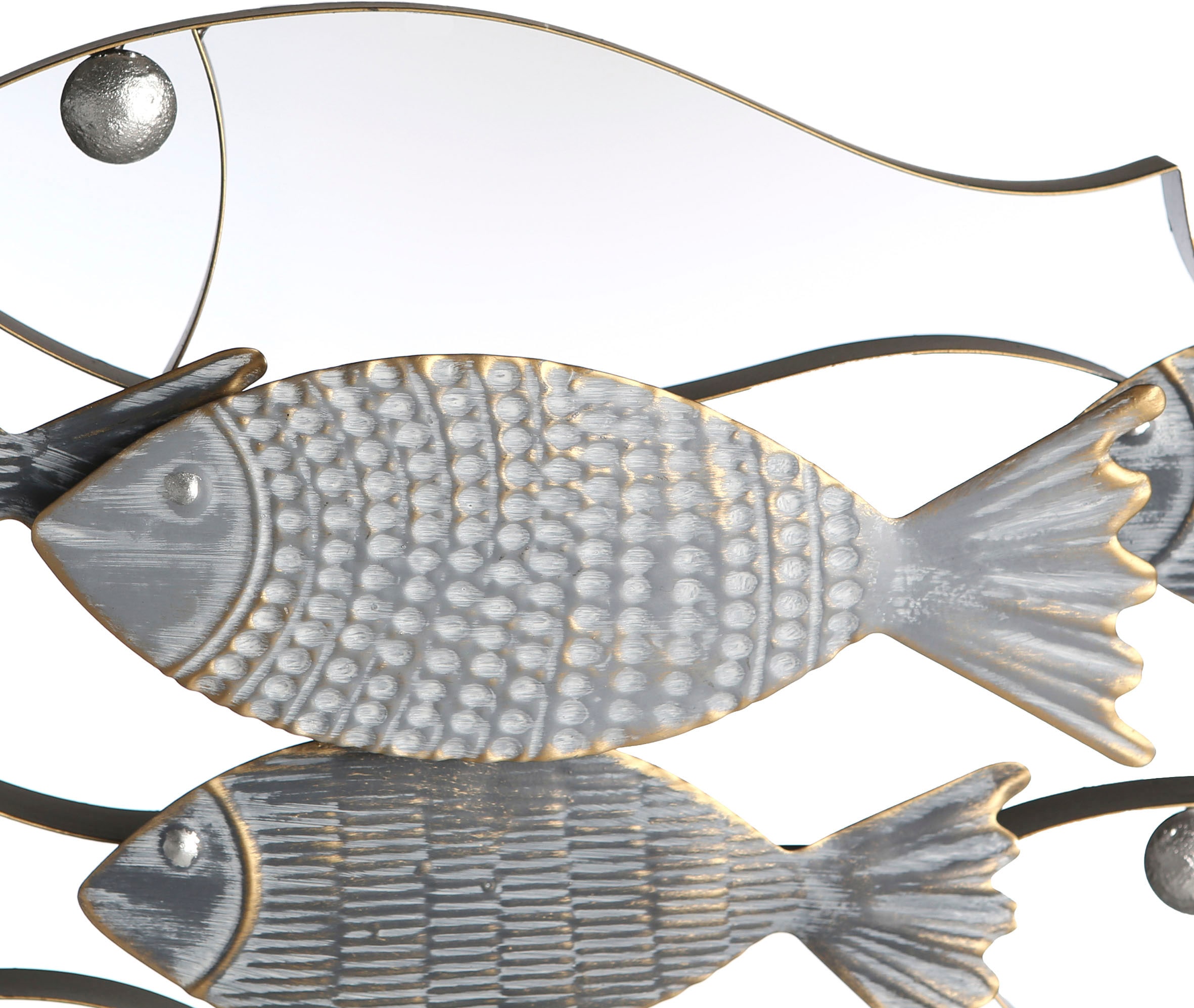 GILDE Wanddekoobjekt »Wandrelief Pesce grau/schwarz/gold«, (1 St.), Maritim, Metall