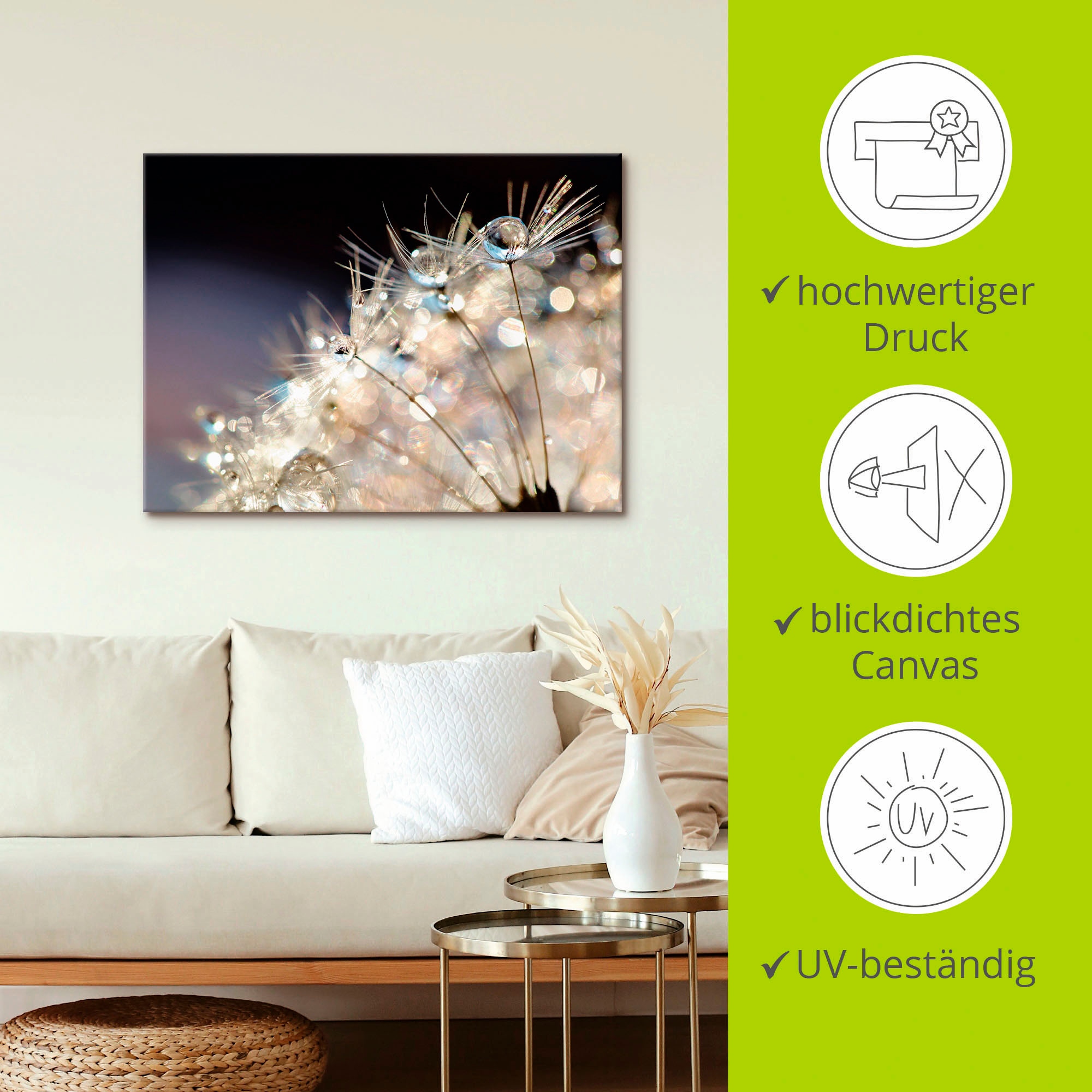 Artland Leinwandbild »Pusteblume Fantasie« Blumen 1 Stk. tlg. auf Holzrahmen gespannt