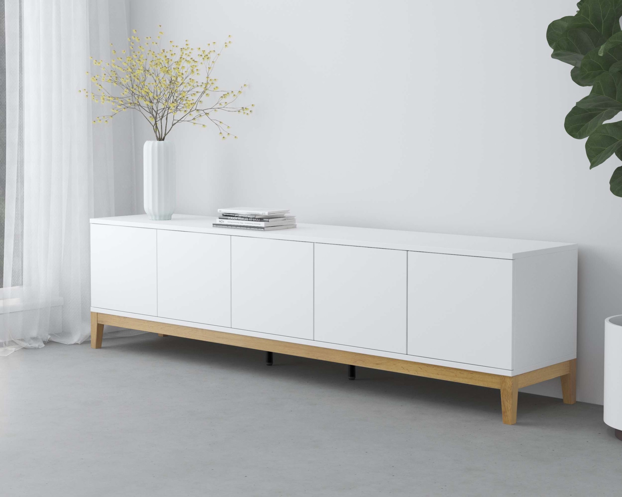 OTTO home Lowboard »Maryd« TV-Kommode mit Kabeldurchführung, Push-to-Open Funktion, Breite 200 cm