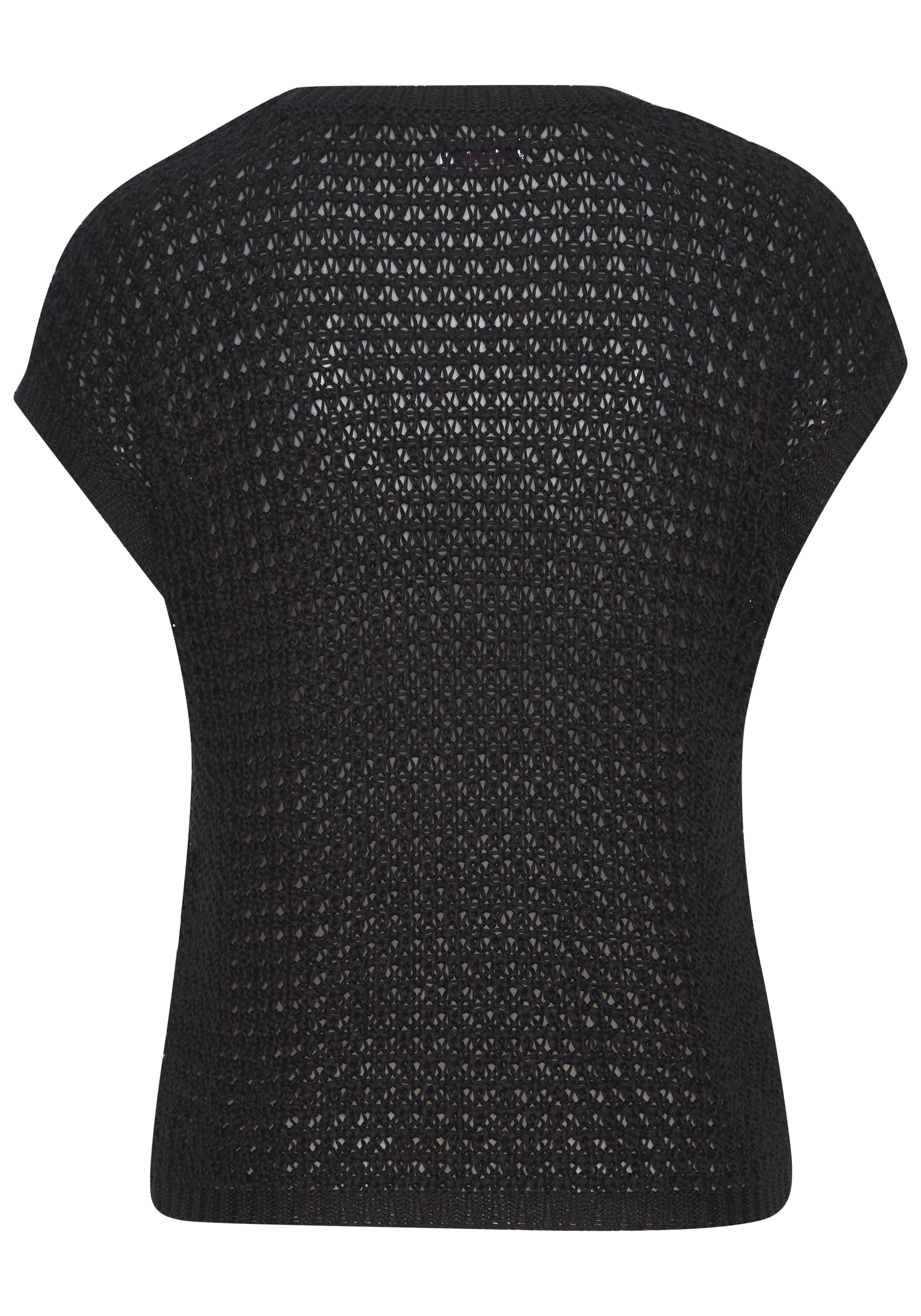 s.Oliver Kurzarmpullover mit weitem Rundhalsausschnitt und sommerlich, elegantem Strick