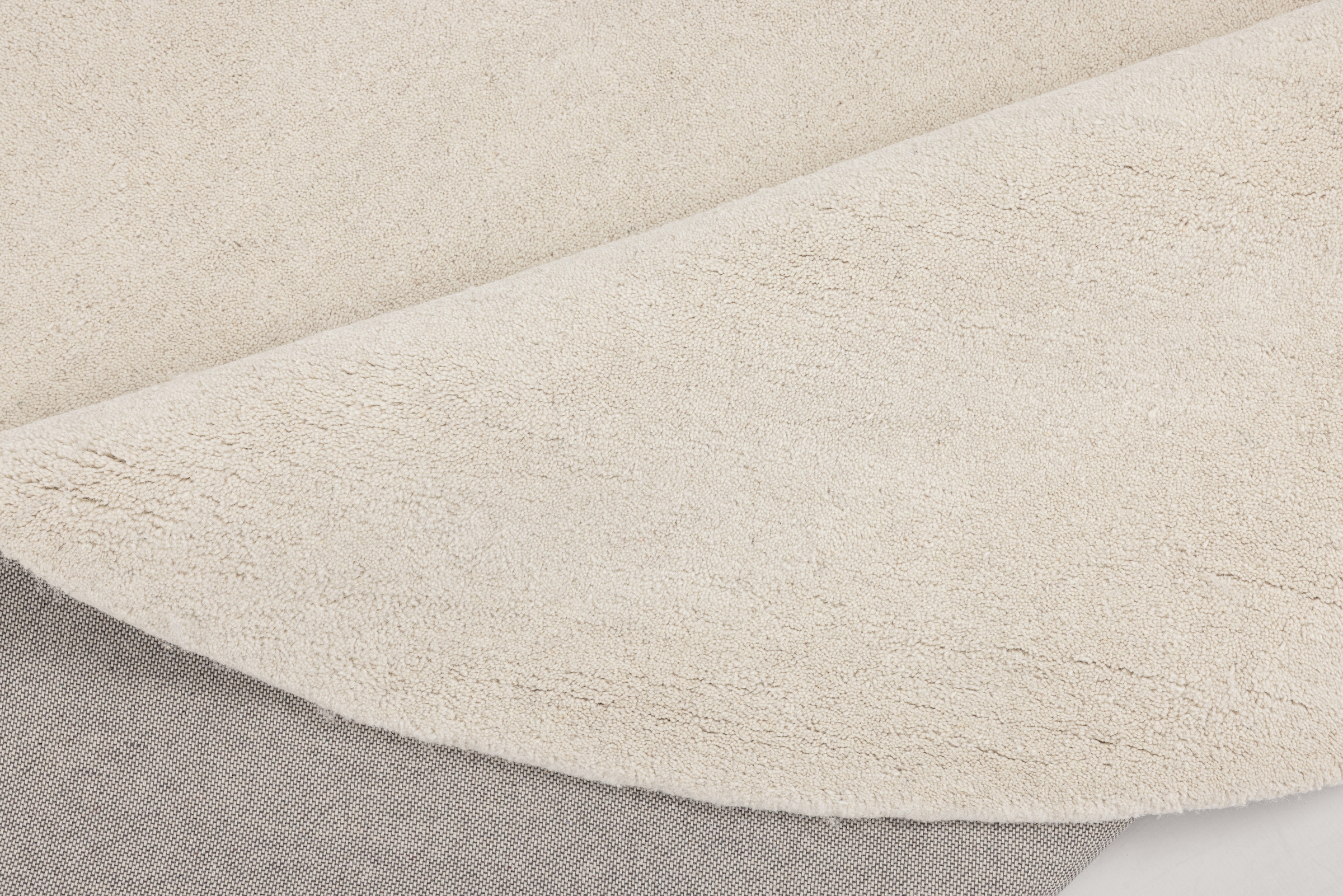 my home Wollteppich »Gabbo Natur, Handgefertigt, Teppich, reine Wolle, meliert« rund 14 mm Höhe besonders weich und dicht