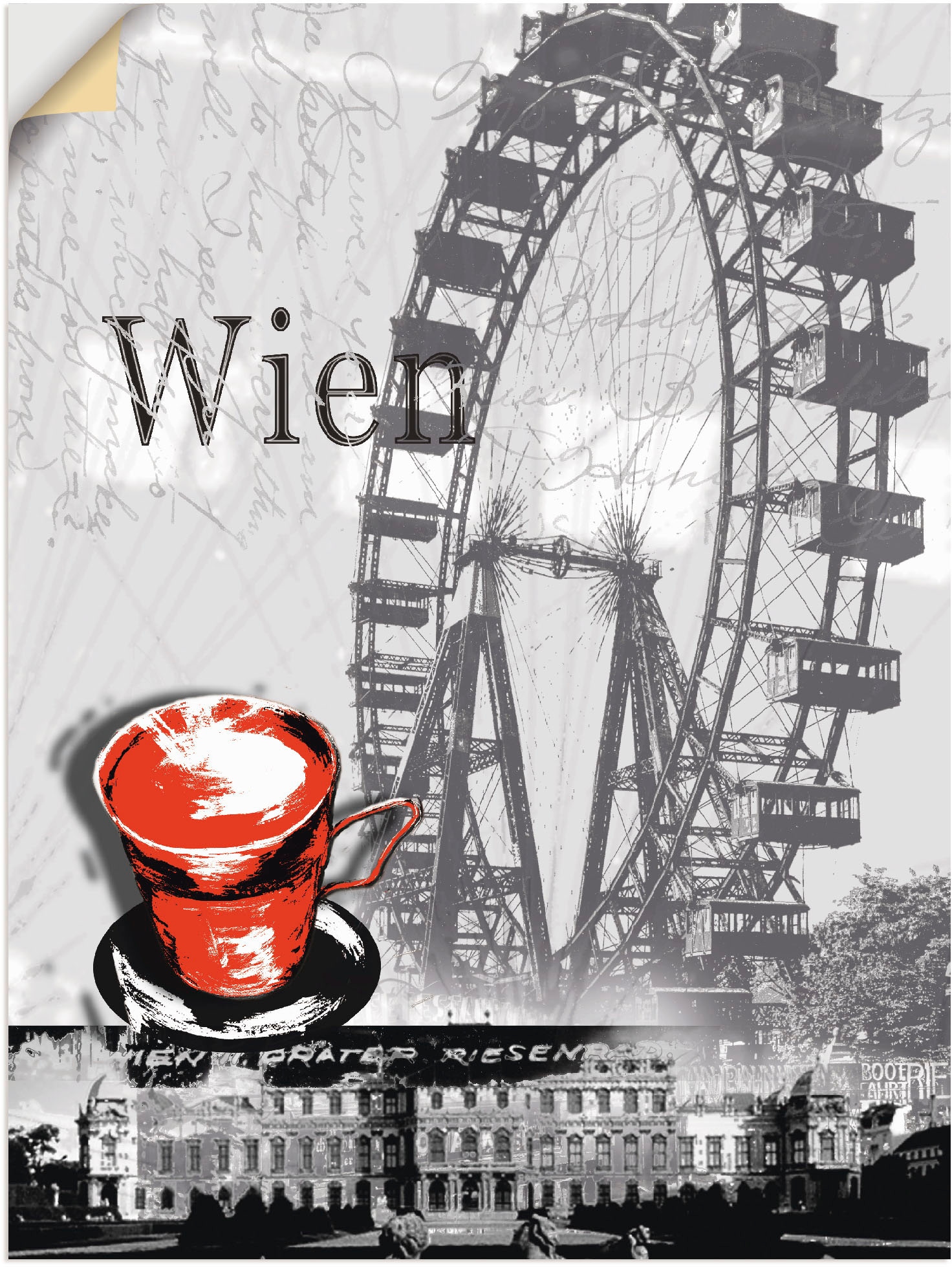 Artland Wandbild »Wien Wandaufkleber bequem in Poster oder Kaffee«, - kaufen Melange Größen - Alubild, Leinwandbild, St.), als versch. Gebäude, (1