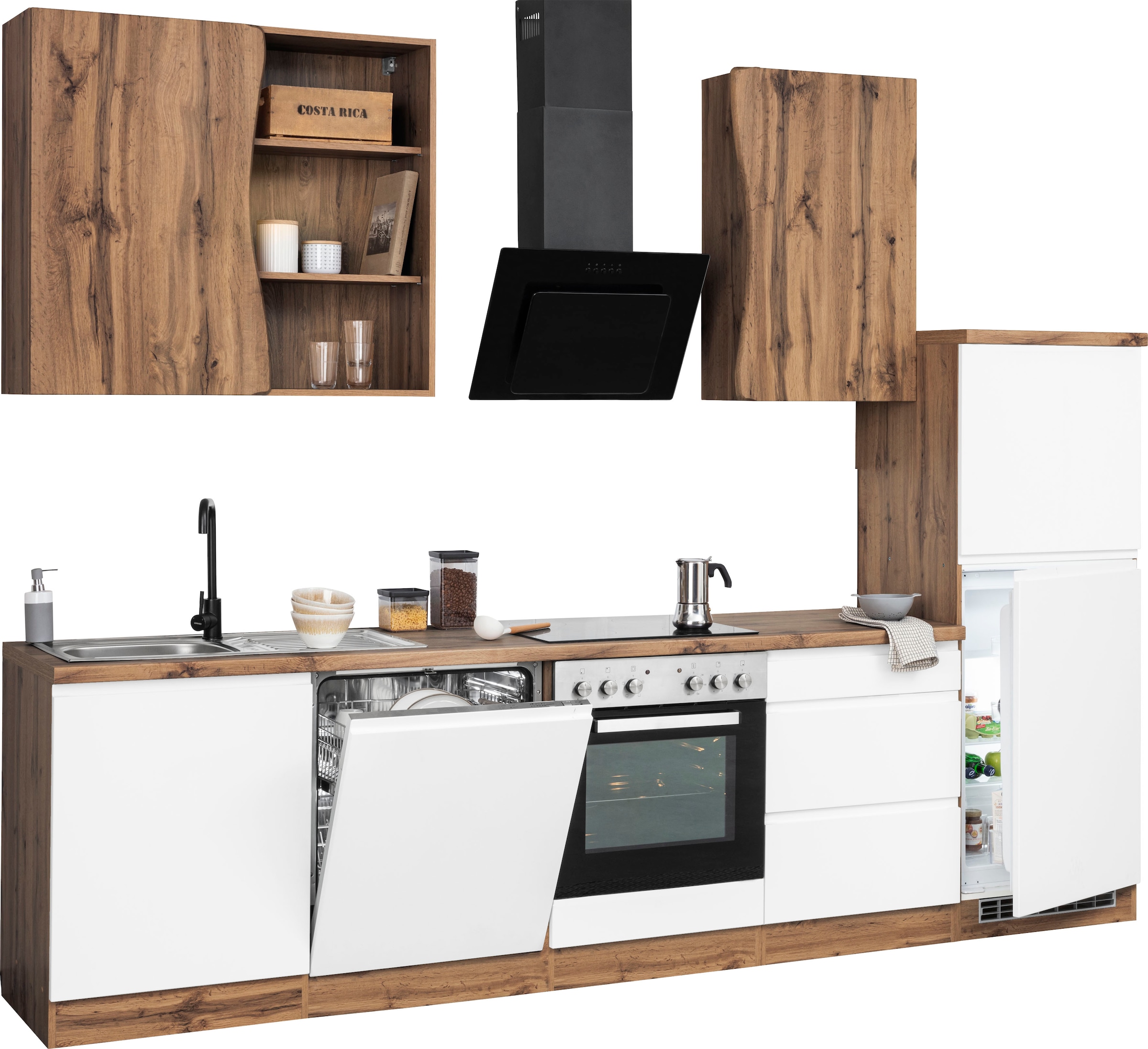 HELD MÖBEL Küche »Bruneck«, 300cm breit, auf MDF-Fronten hochwertige ohne E-Geräte, kaufen oder wahlweise Rechnung mit