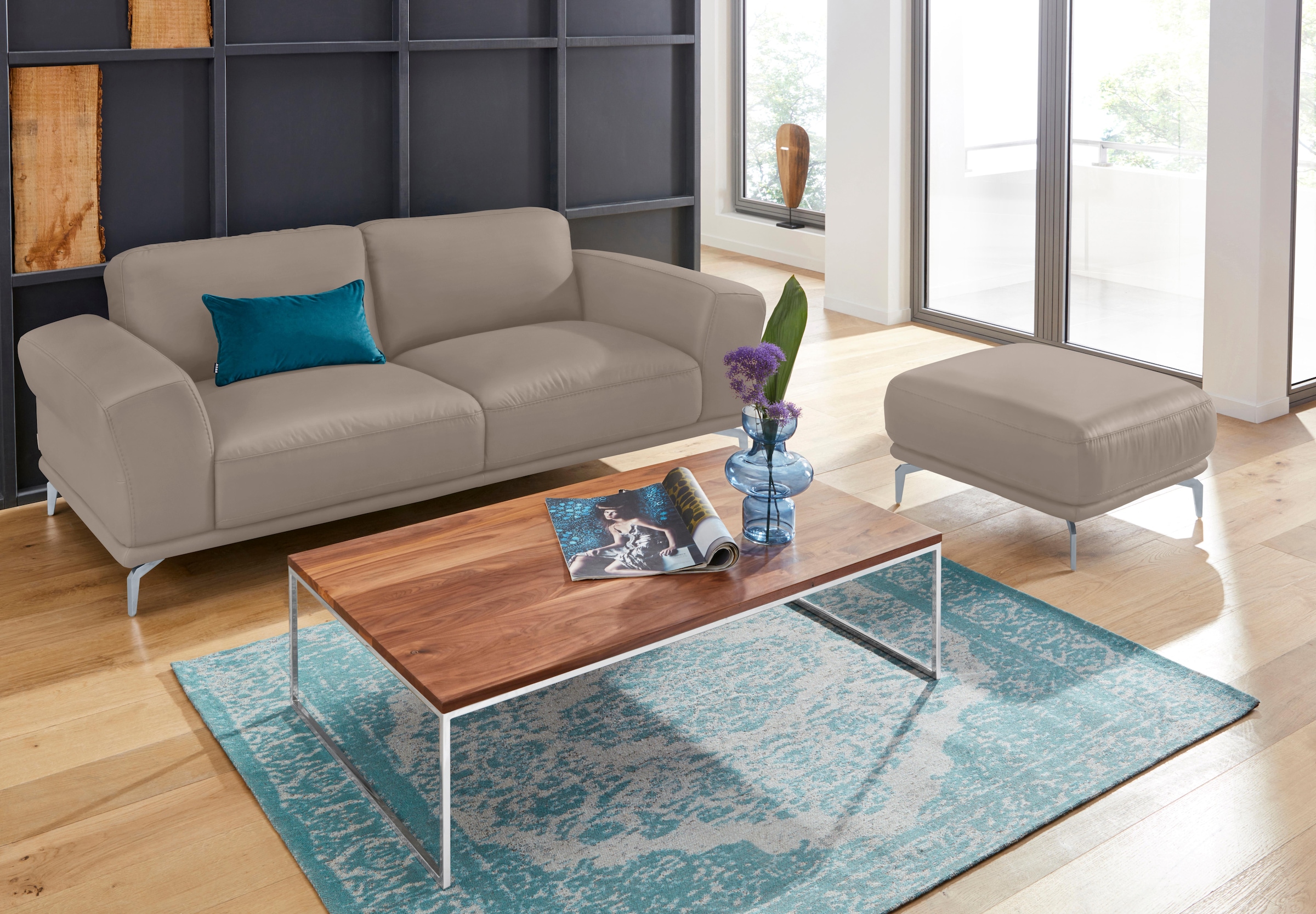 W.SCHILLIG 2,5-Sitzer »montanaa« mit Metallfüßen in Silber matt, Breite 212 cm