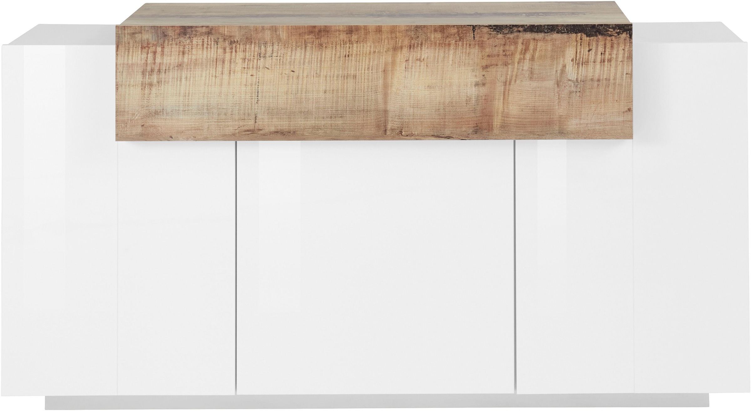 INOSIGN Sideboard »Coro, Kommode, Schrank, Kredenz, grifflos mit Einlegeböden«, mit 1 klappe, 3 Türen, Doppeltiefe B/T/H 160x45x85,6cm
