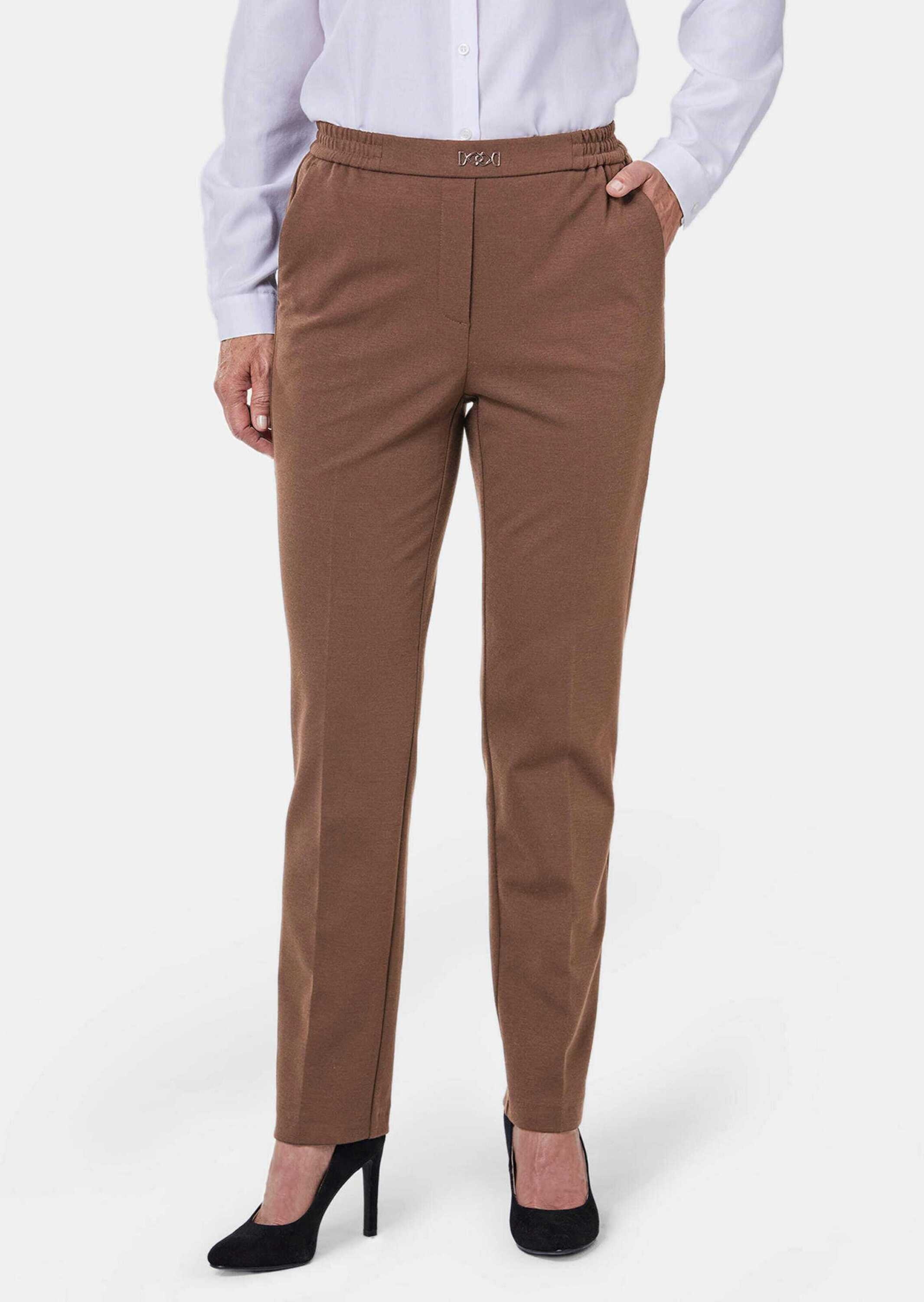 GOLDNER Schlupfhose »Hose Kurzgröße - Schlupfhose Martha in knitterarmer Flanelloptik«