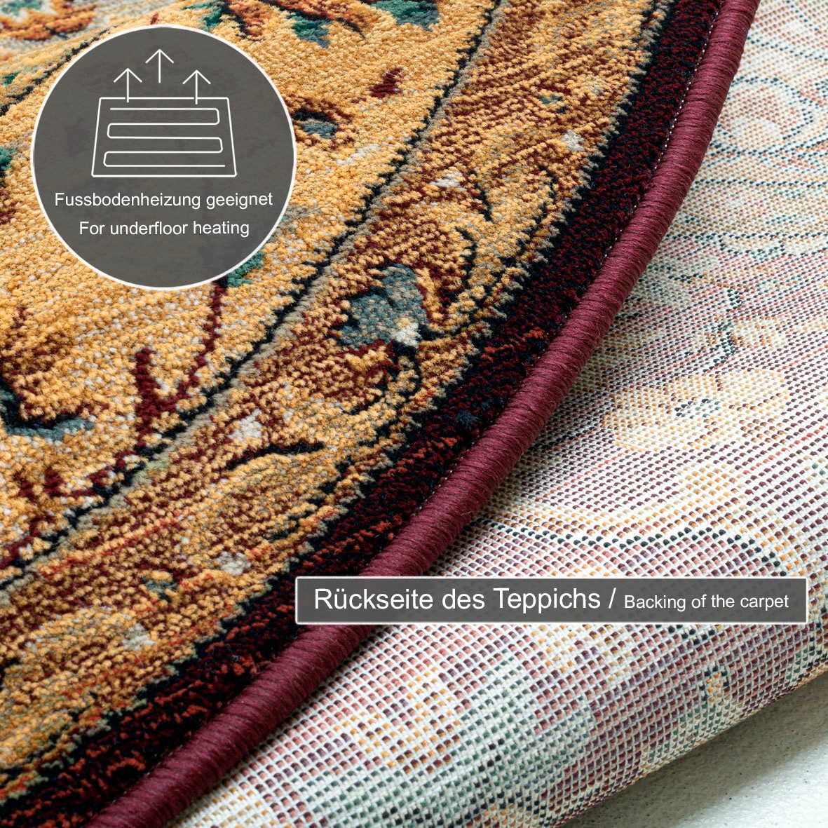 THEKO Teppich »Gabiro 208« rund 10 mm Höhe Orient-Optik, ideal im Wohnzimmer & Schlafzimmer