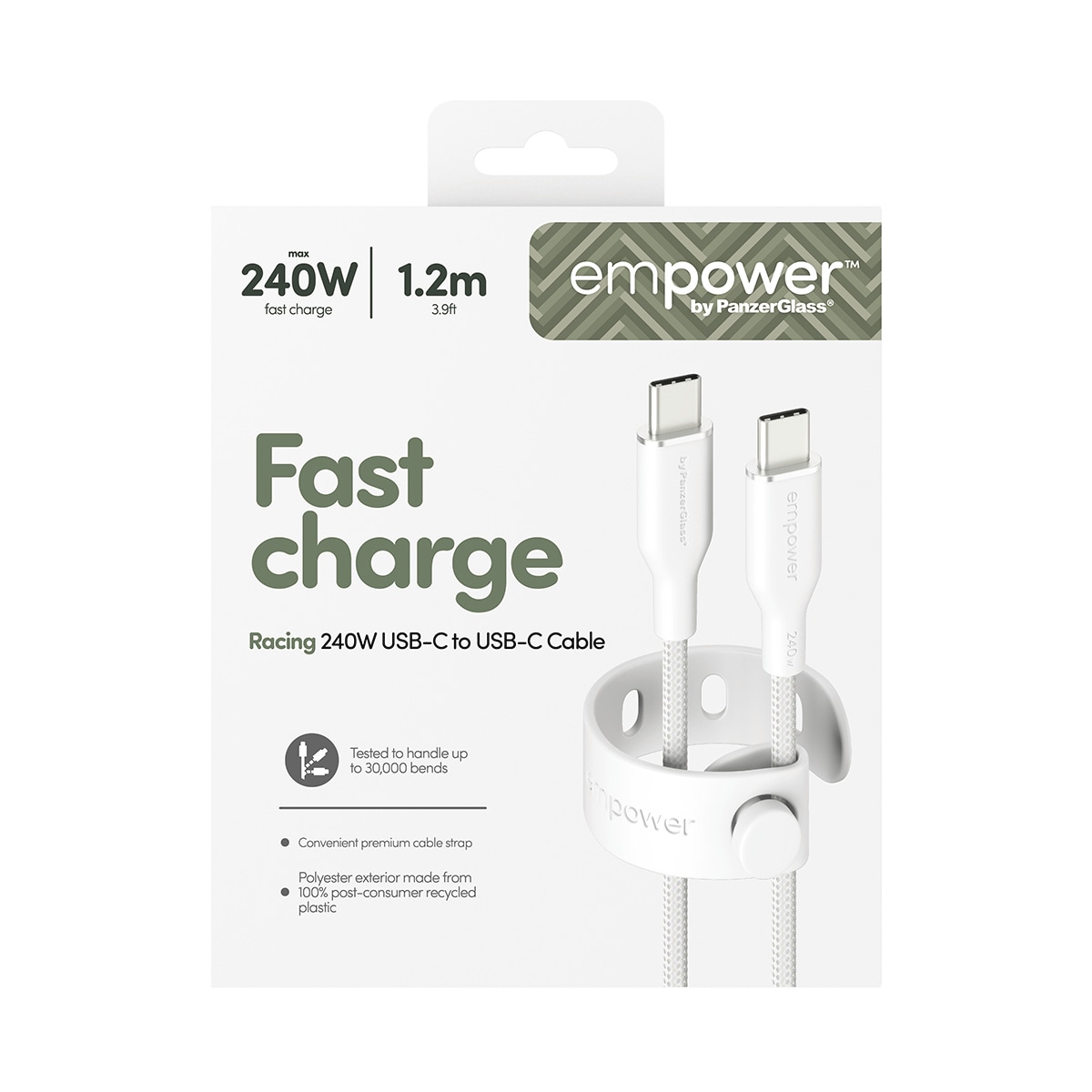 empower by PanzerGlass USB-Kabel »Racing 240W USB-C zu USB-C Kabel USB 2.0 1,2 m« USB-C 120 cm