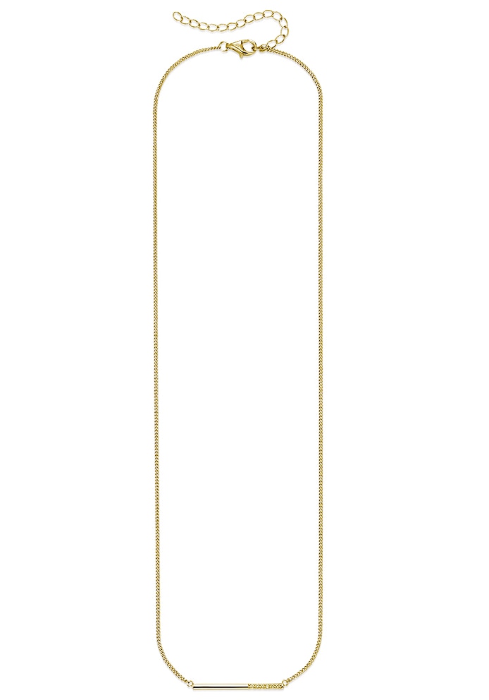 HECHTER PARIS Kette mit Anhänger »Schmuck Geschenk Silber 925 Halsschmuck Halskette Stäbchen«, mit Topas