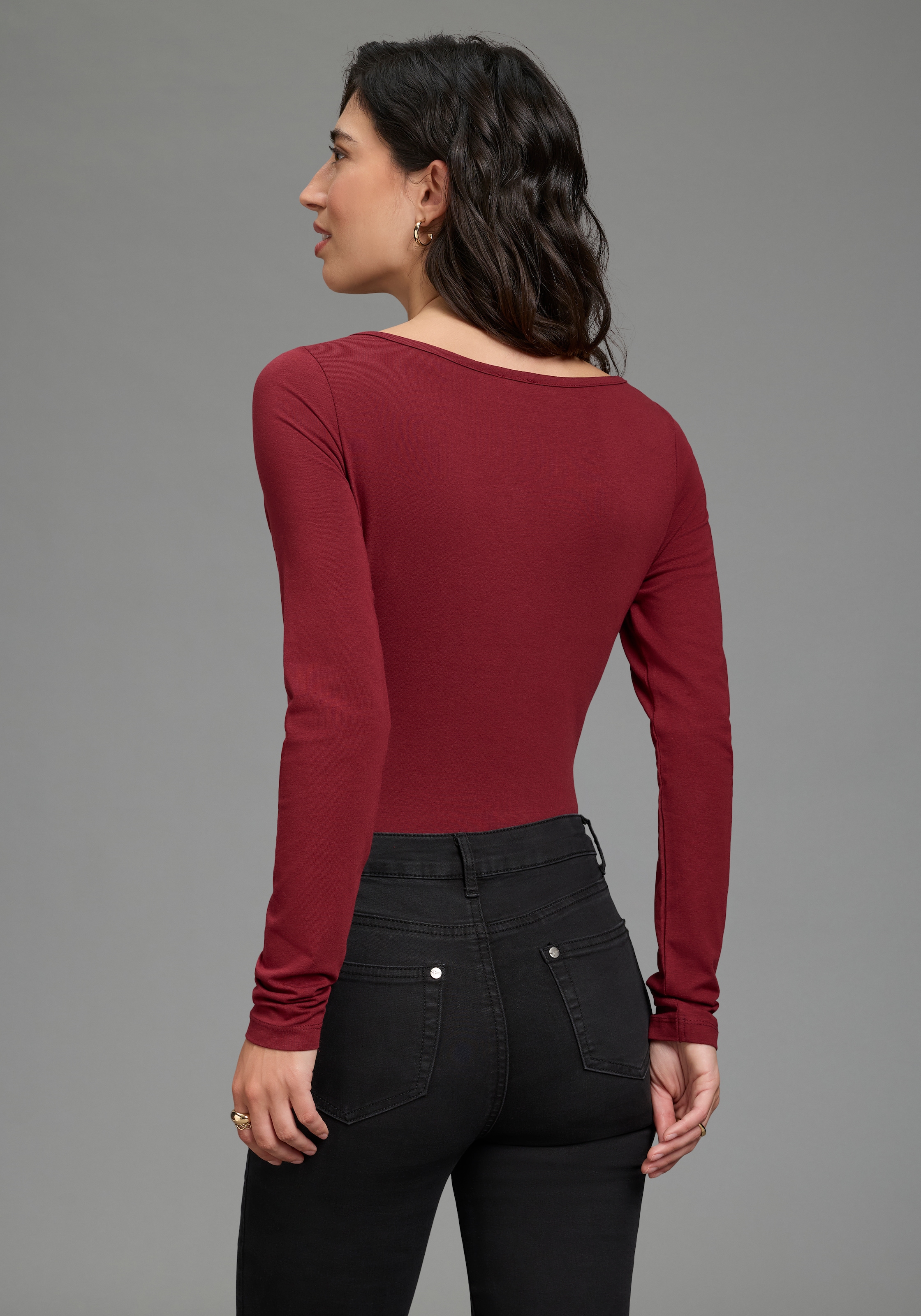 Laura Scott Body »miu U-Boot Ausschnitt« Packung, 2er-Pack,  im Sparset, langärmlig, figurbetont, Baumwollmischung