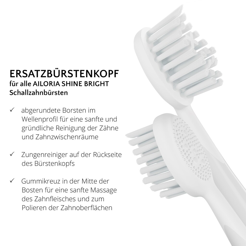 AILORIA Aufsteckbürsten »6x EXTRA CLEAN Ersatzbürstenköpfe für SHINE BRIGHT«