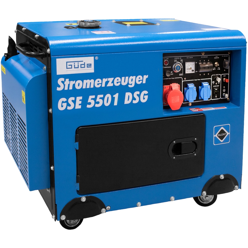 Güde Stromerzeuger »GSE 5501 DS«, 2 x Schuko 230 V/50 Hz, 1 x CEE 16 A/400 V/50 Hz