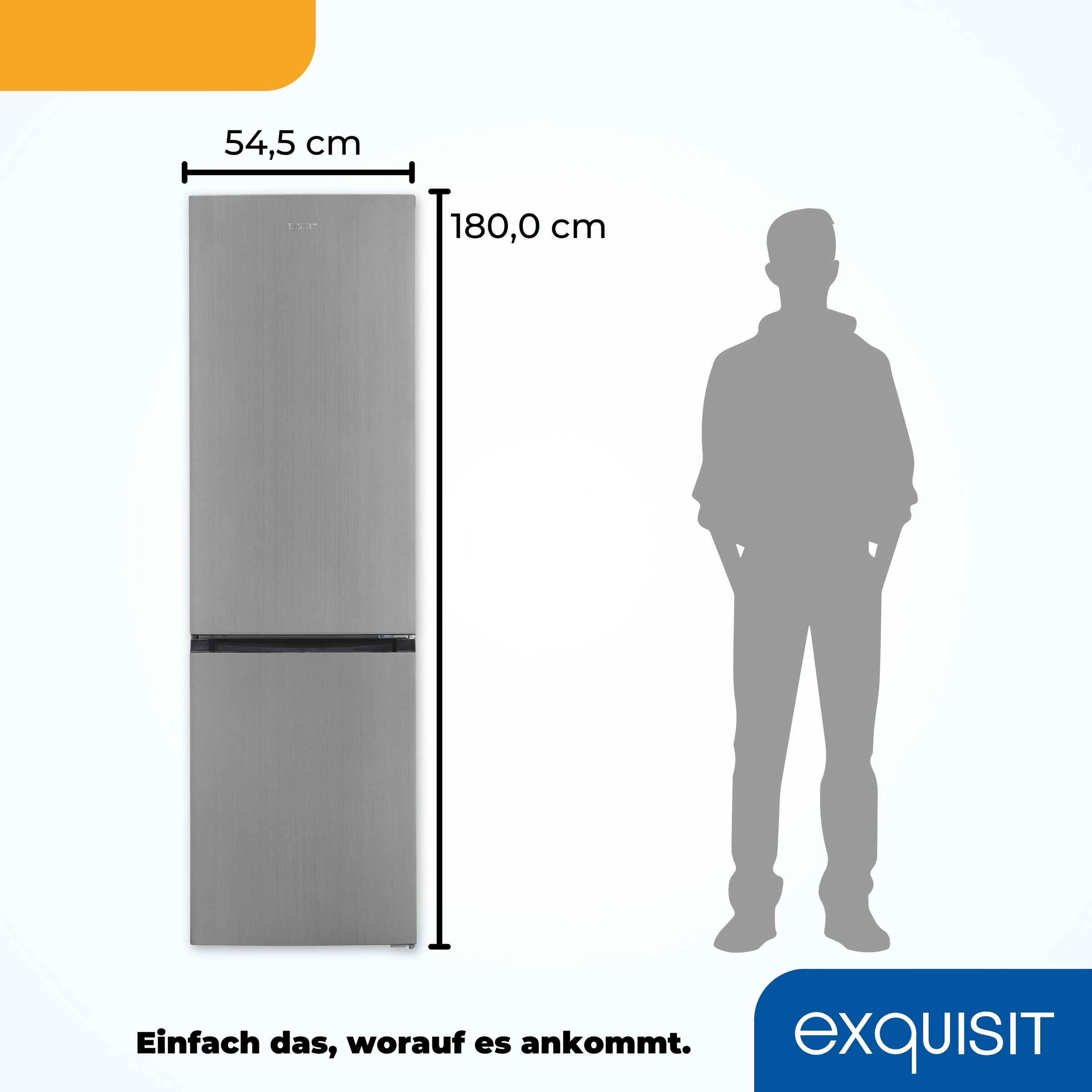 exquisit Kühl-/Gefrierkombination »KGC265-70-040D inoxlook« 180 cm hoch 54,5 cm breit