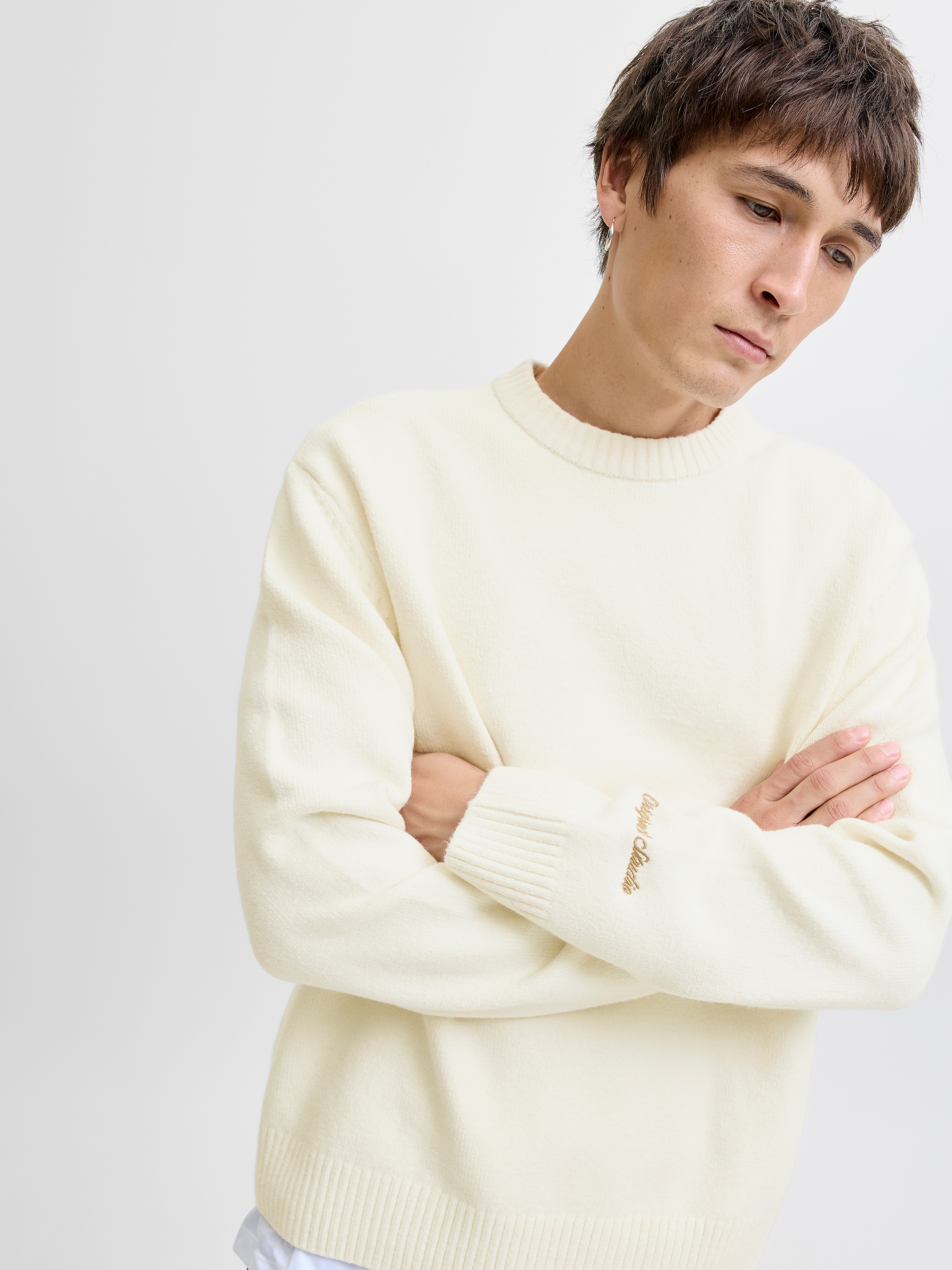 Jack & Jones Rundhalspullover »JORNORREBRO KNIT CREW NECK SN« Baumwollmischung, locker geschnitten