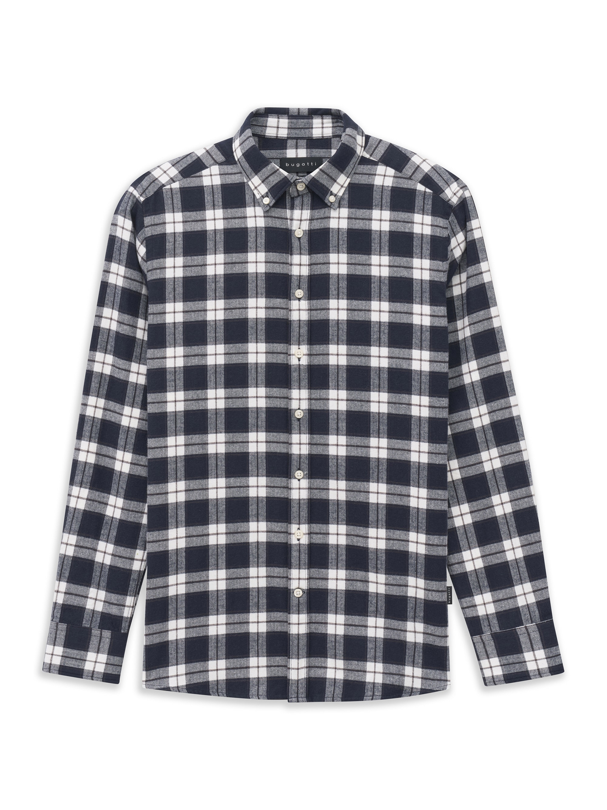 bugatti Langarmhemd »Modern Fit« Modern Fit Karo Herringbone Button-Down