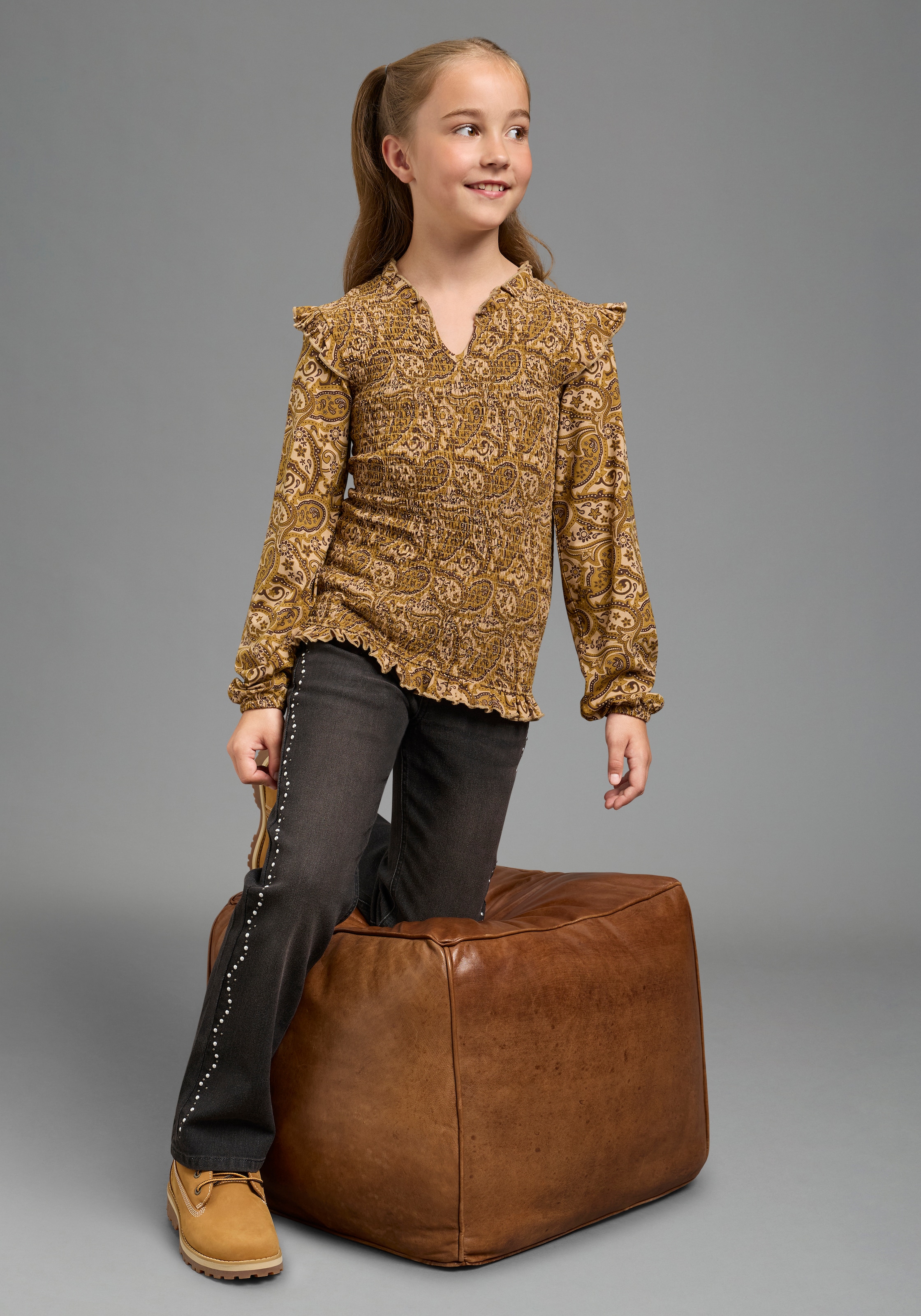 Bruno Banani Langarmshirt »Viskose-Shirt im Allover-Design und Smoke-Effekt« Allover-Shirt aus weicher Viskose, extra eng geschnitten