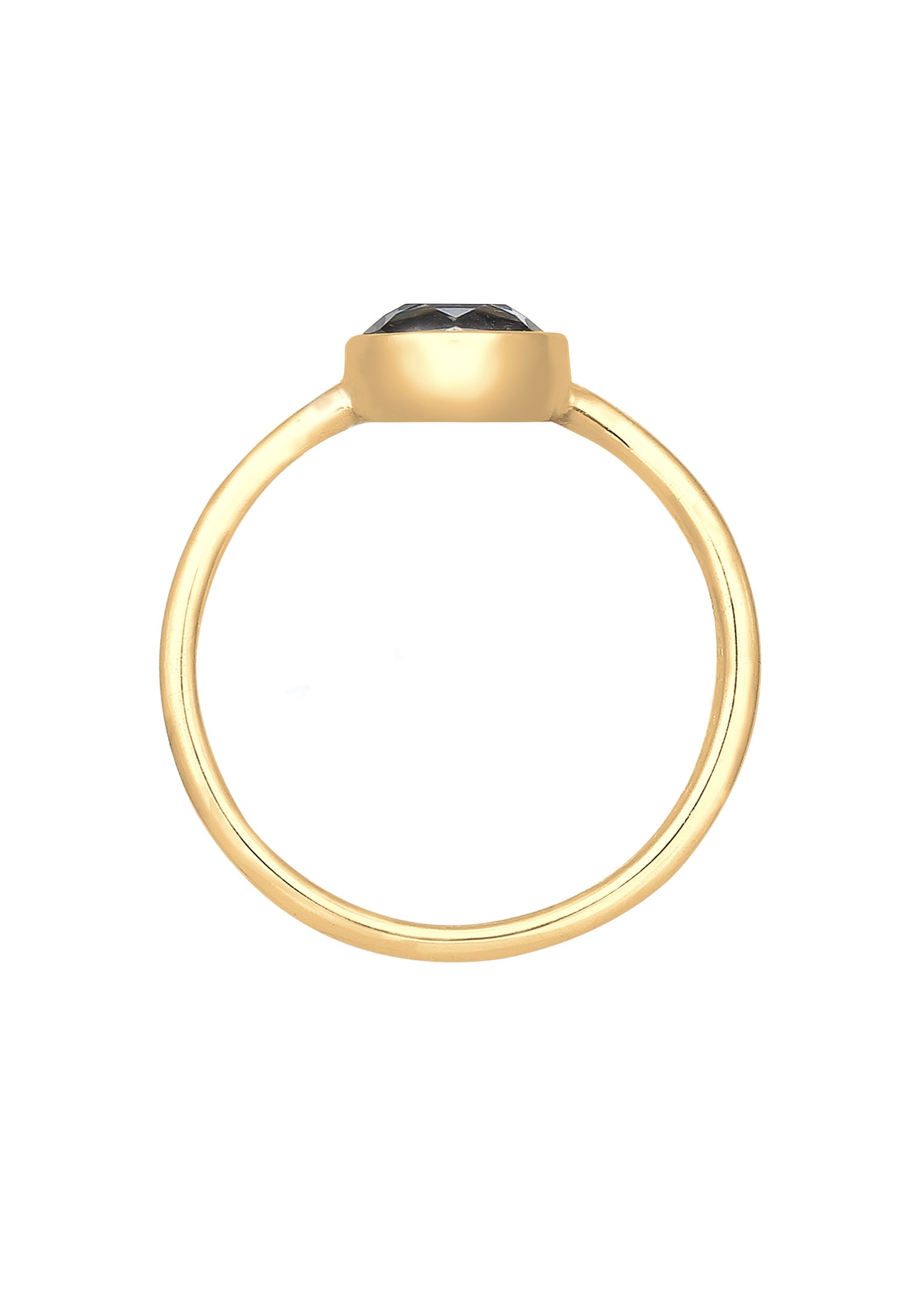 Elli Verlobungsring »Ring Oval Glas Kristalle Grau 925 Sterling Silber«