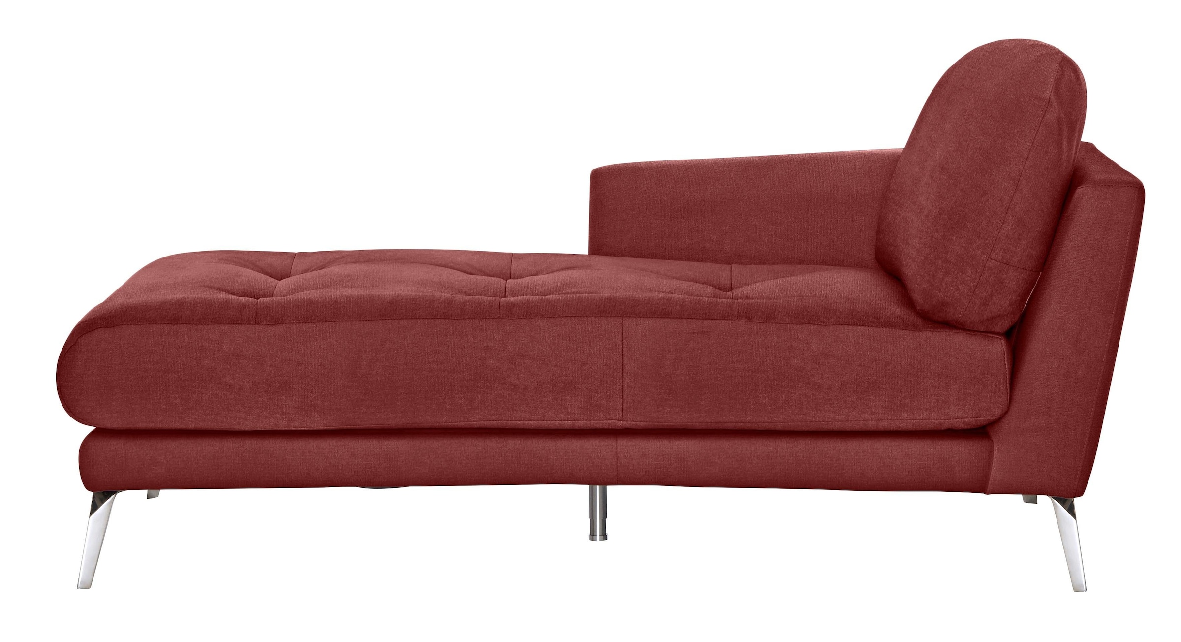 Chaiselongue »softy«, mit dekorativer Heftung im Sitz, Füße Chrom glänzend