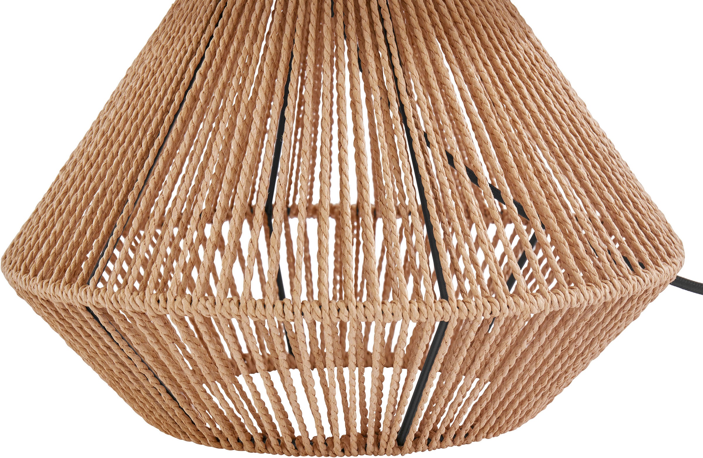 LeGer Home by Lena Gercke Tischleuchte »Zuri«, 1 flammig, Leuchtmittel E27 | ohne Leuchtmittel, Tischlampe mit Sisal Schnur, Leinenschirm / Stoff - beige