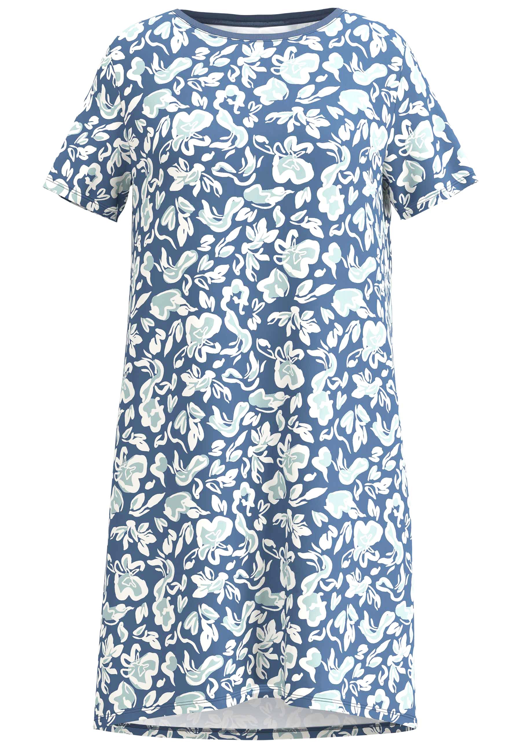 GÖTZBURG Pyjama knielang, mit Muster, Kurzarm, Rundhalsausschnitt, Baumwolle