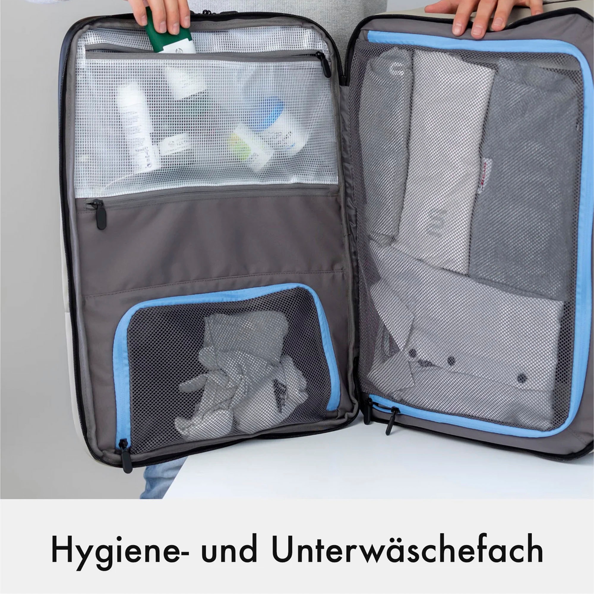 onemate Reiserucksack aus erweiterbar; Laptopfach; PET-Flaschen kaufen recycelten auf Rechnung »grau«, mit